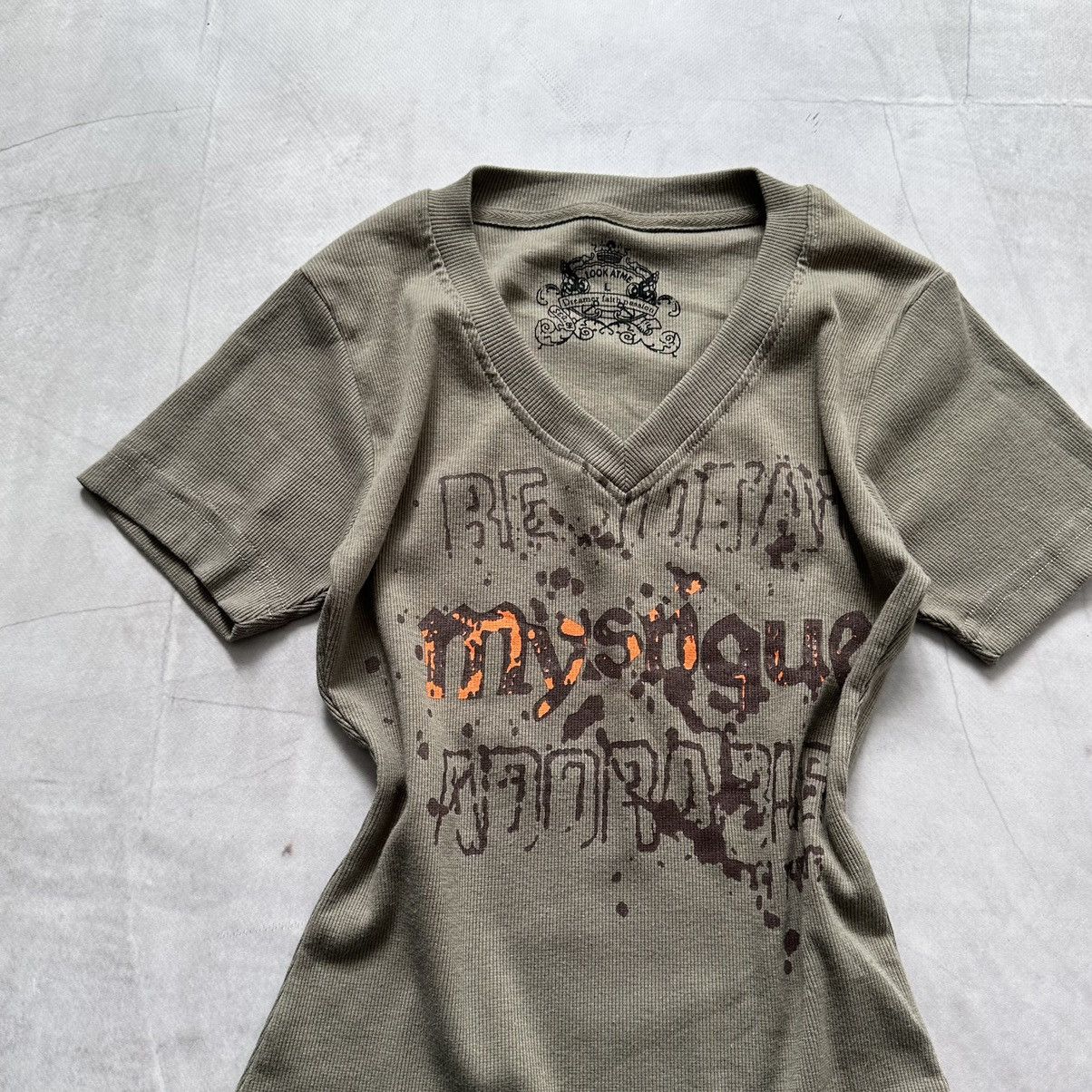 Hysteric Glamour × Undercover Y2K Japan Hysteric Glamour Vibe Ribbed T Shirt Ed Hardy Size L / US 10 / IT 46 - 2 Thumbnail