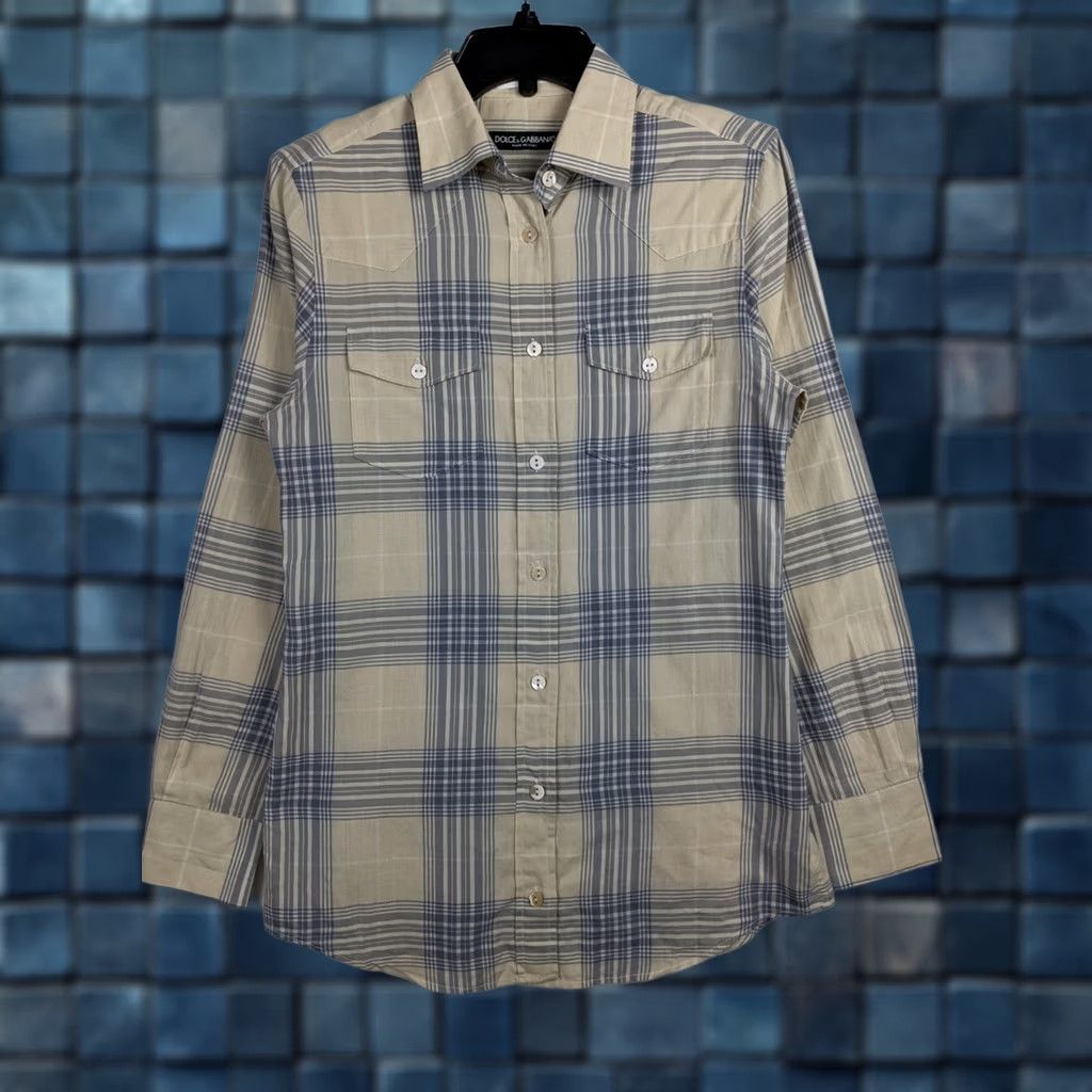 Dolce & Gabbana Dolce&Gabbana Shirt Blouse Women Plaid Button Up Multicolor Cotton Blend Pockets 40 Regular Size S / US 4 / IT 40 - 1 Thumbnail