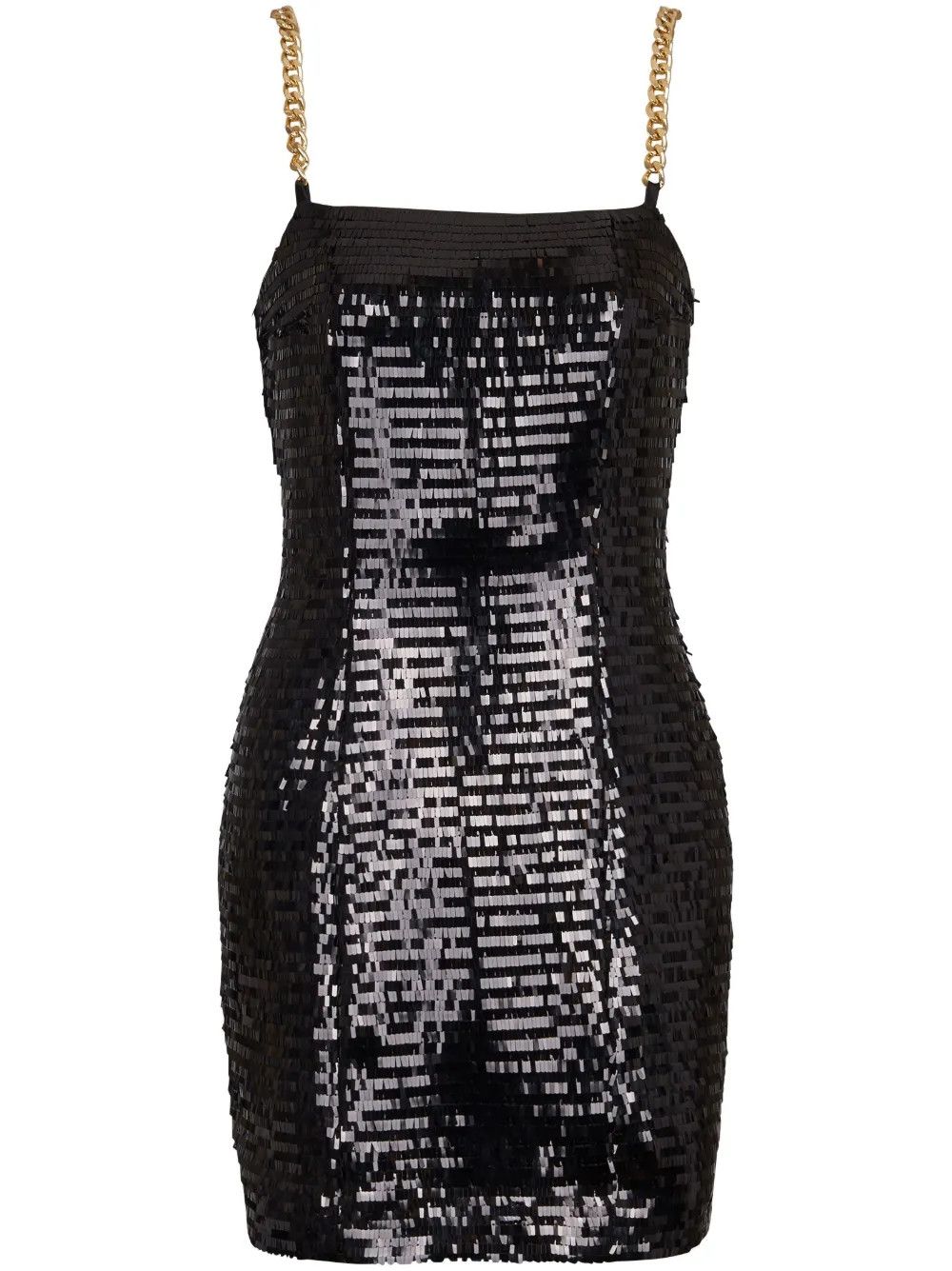 Balmain o1s1wg110725 Sequin Chain Link Short Dress in Black Size M / US 6-8 / IT 42-44 - 1 Thumbnail