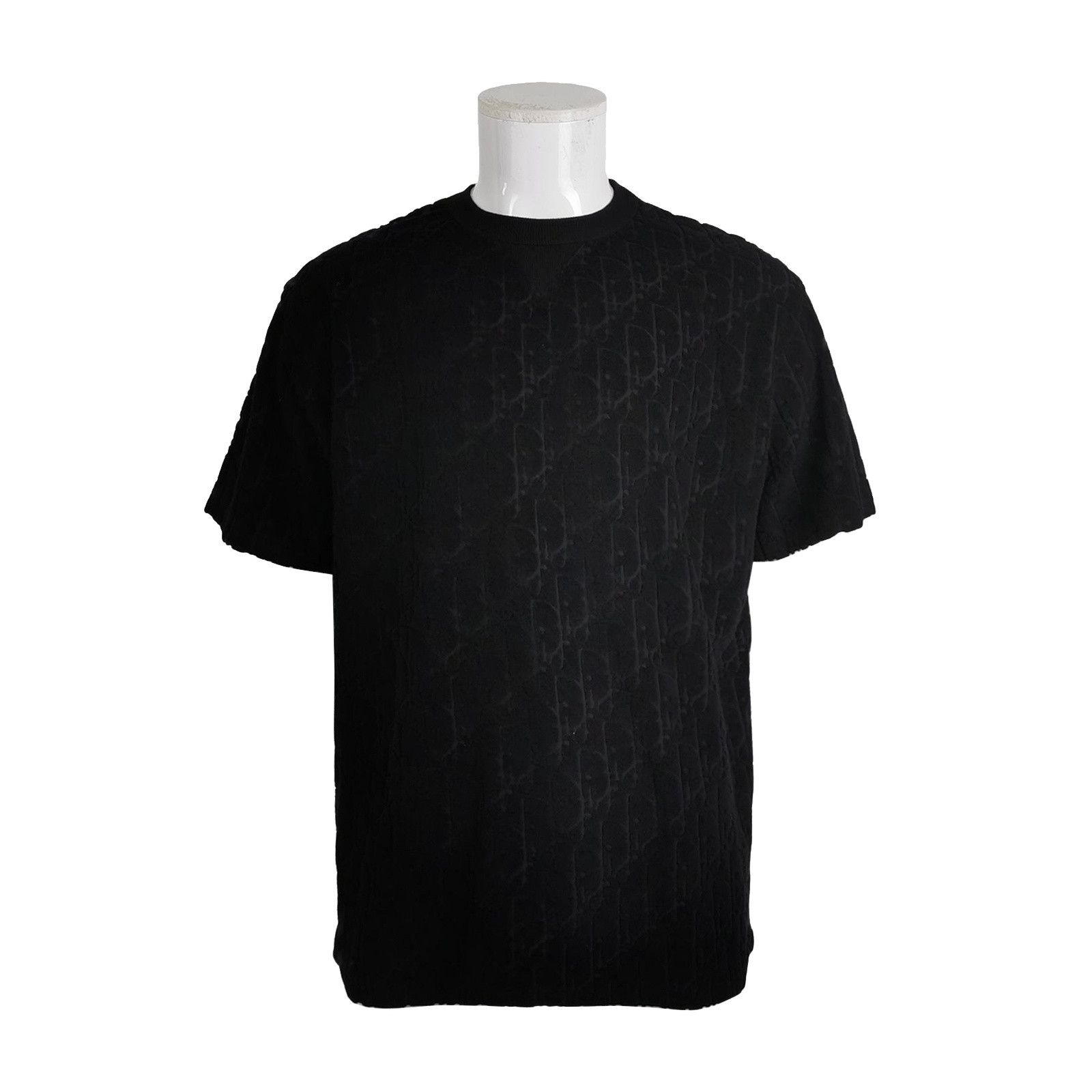 Dior Dior Oblique Textured Cotton T-Shirt Black L Size US L / EU 52-54 / 3 - 1 Thumbnail