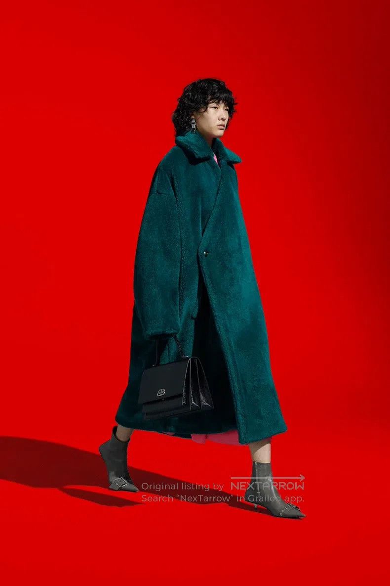 Balenciaga Balenciaga Dark green Teddy wrap-style coat Size XXS / US 00 / IT 34 - 1 Thumbnail