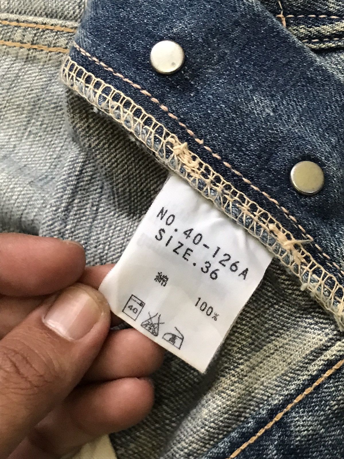 Japanese Brand ⚡️Vintage Domingo Spell Bound Distressed Denim Size US 36 / EU 52 - 9 Thumbnail