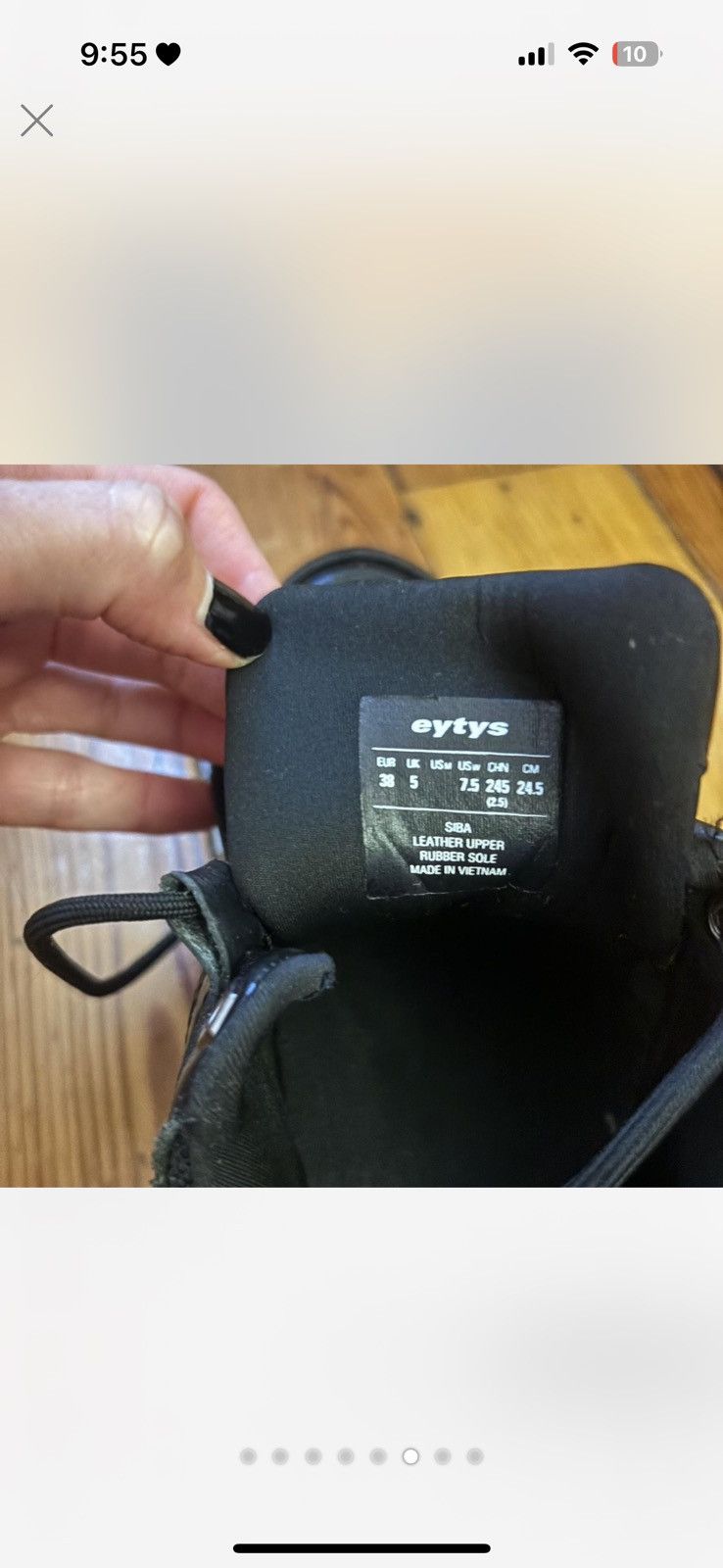 Eytys Eytys Black Leather Chunky Sneakers with White platform Size US 7.5 / IT 37.5 - 8 Thumbnail