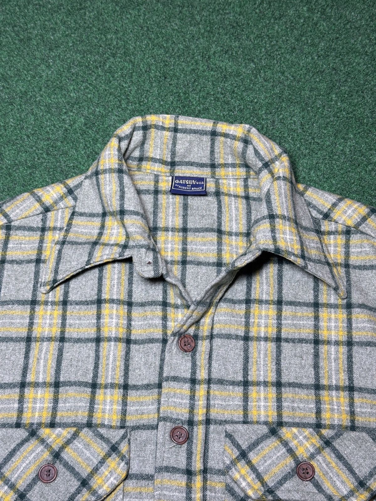 Vintage Vtg Gatsby USA Robert Bruce Wool Plaid Button Up Flannel Size US M / EU 48-50 / 2 - 2 Thumbnail
