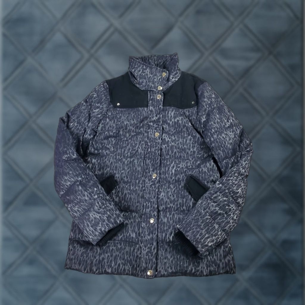 Juicy Couture Juicy Couture Down Puffer Jacket Womens Gray Leopard Print Full Zip Pocket Size S Size S / US 4 / IT 40 - 1 Thumbnail