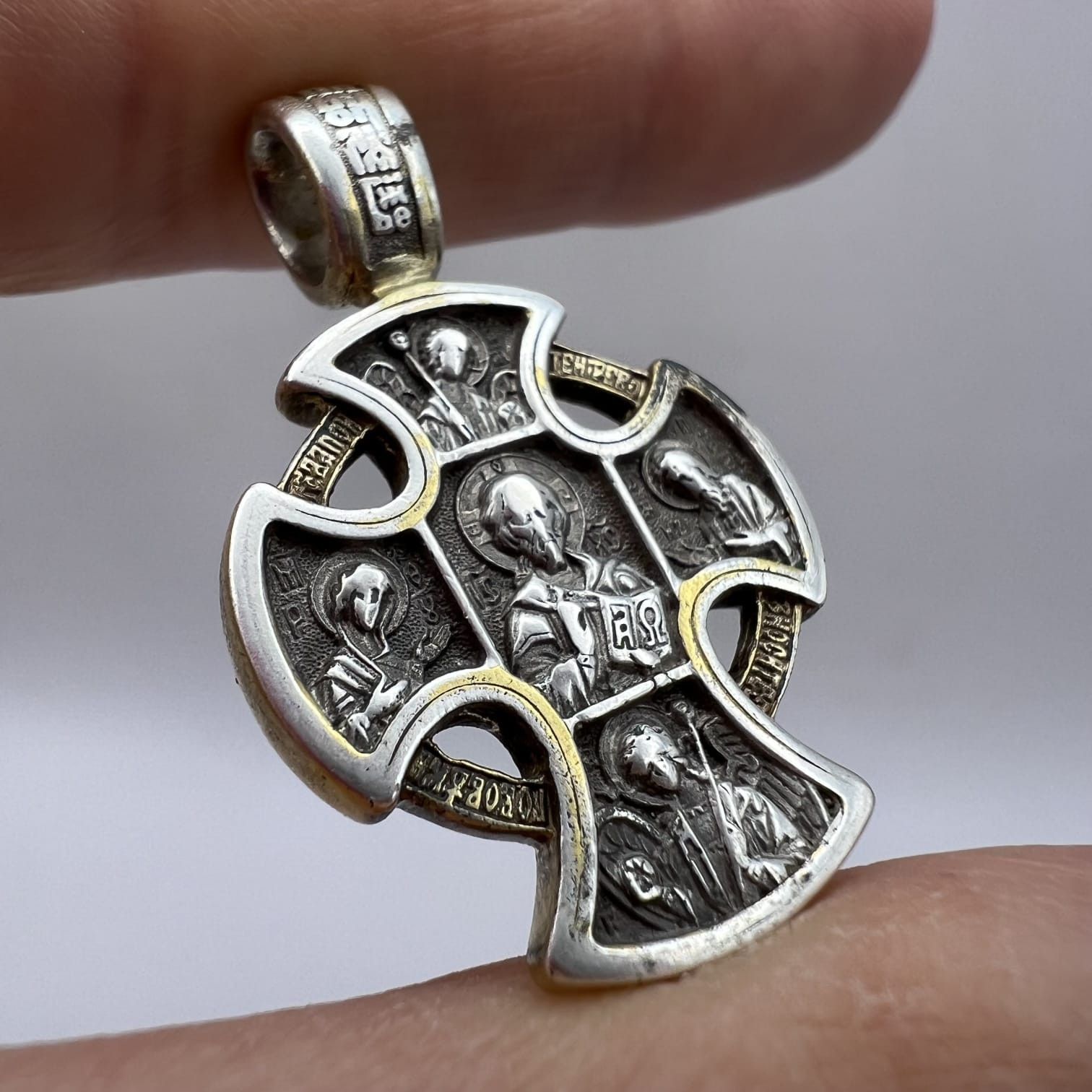 Sterling Silver Vintage 925 Silver Orthodox Cross Pendant 7.3g 3.3cm Size ONE SIZE - 7 Thumbnail