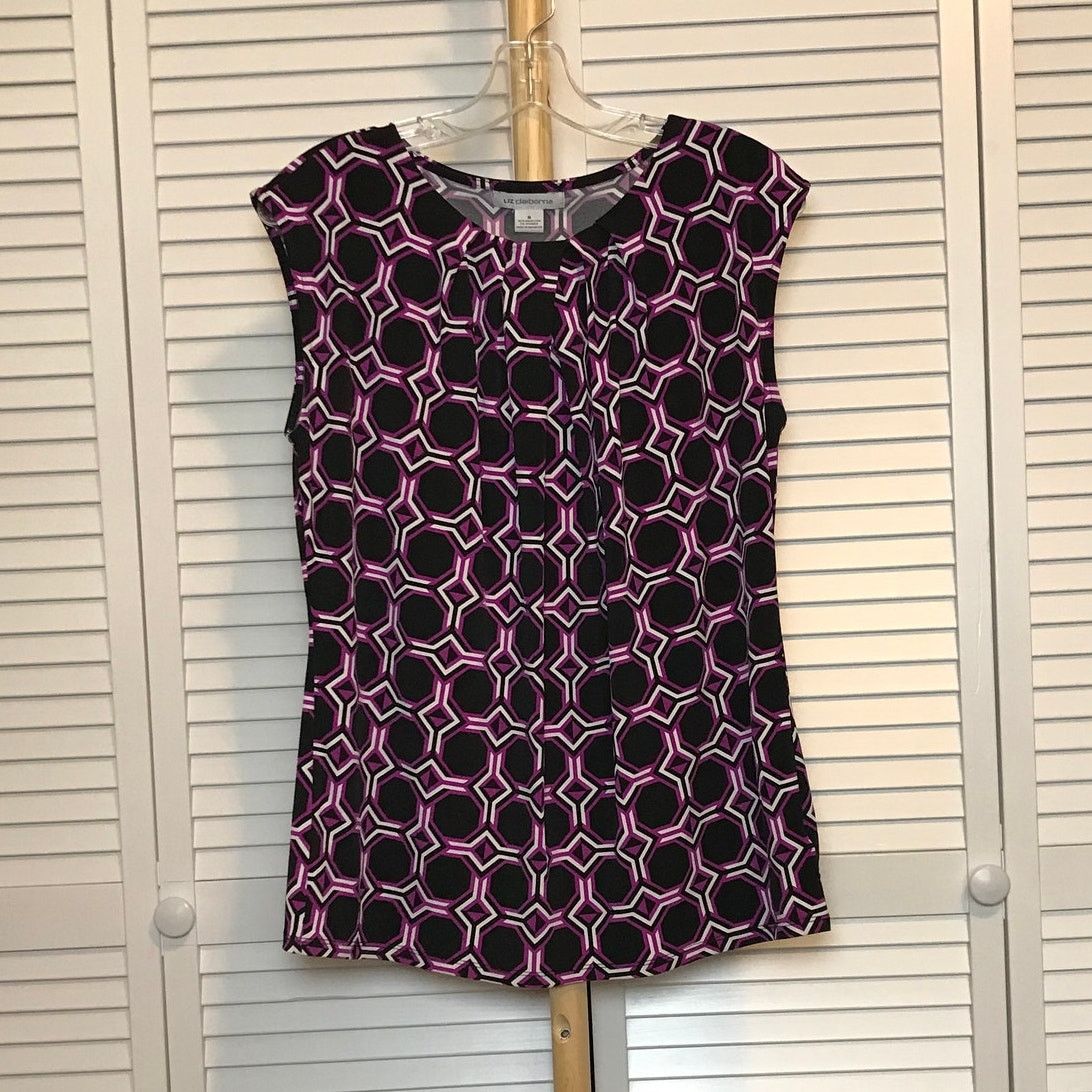 Other Liz Caliborne Pleated Round Neck Sleeveless Stretch Blouse M Size M / US 6-8 / IT 42-44 - 1 Thumbnail