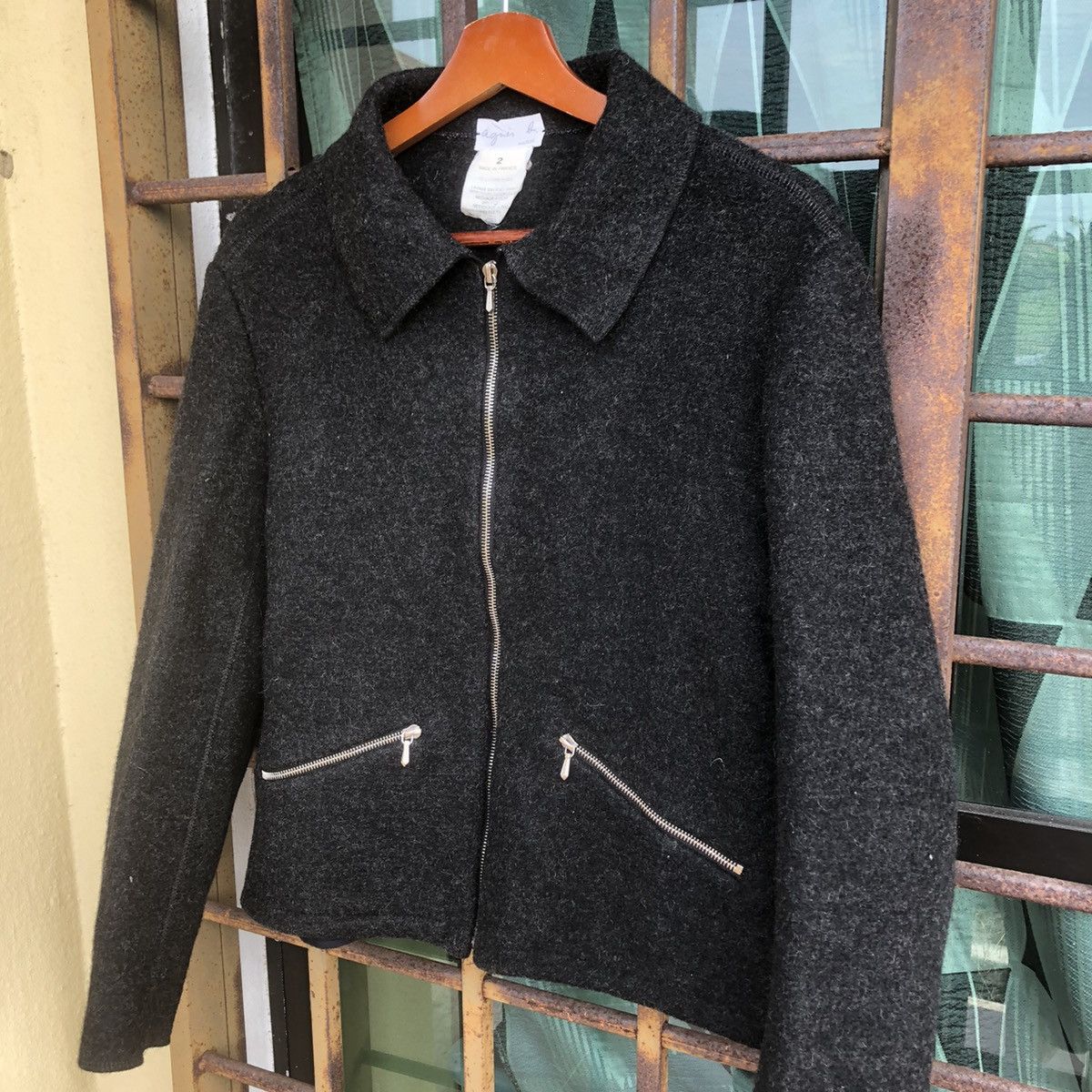 agnes b. Agnes B Laine Wool Zipper Jacket Size XS / US 0-2 / IT 36-38 - 3 Thumbnail