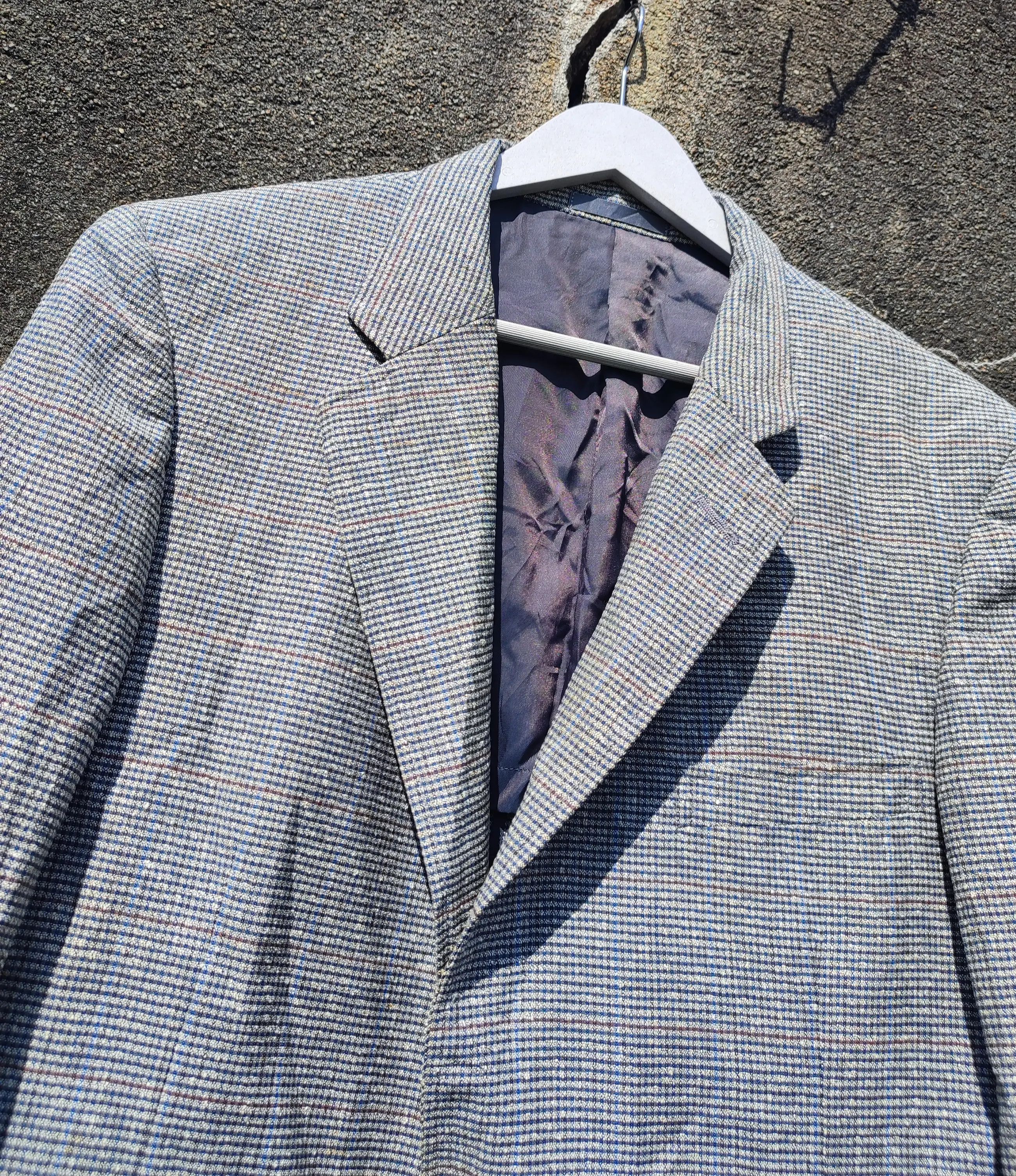 Burberry × Vintage 🔥STEAL🔥Vintage Plaid Blazer By Burberry's Size 42L - 2 Thumbnail