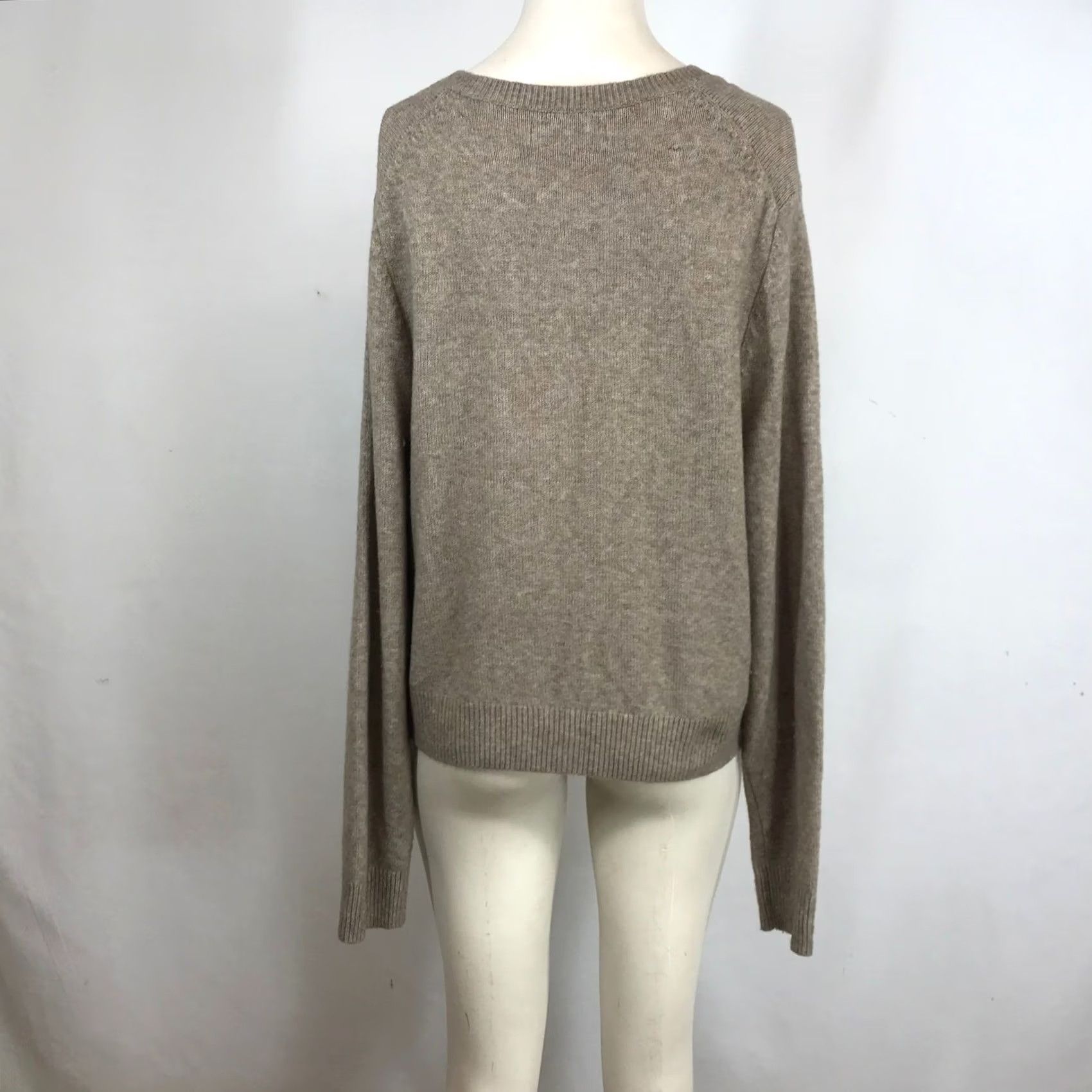 Abercrombie & Fitch Abercrombie & Fitch Womens XL Cardigan Merino Wool Blend Taupe Button Crew Neck Long Sleeve Size XL / US 12-14 / IT 48-50 - 5 Thumbnail