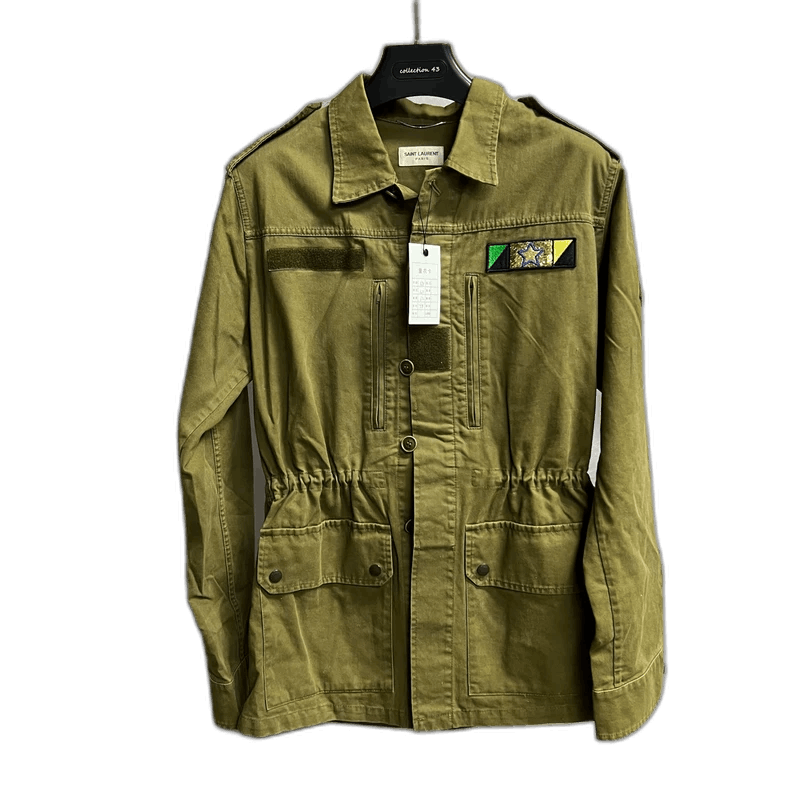 Saint Laurent Paris Saint Laurent Olive Green Jacket with Logo Size US M / EU 48-50 / 2 - 1 Thumbnail