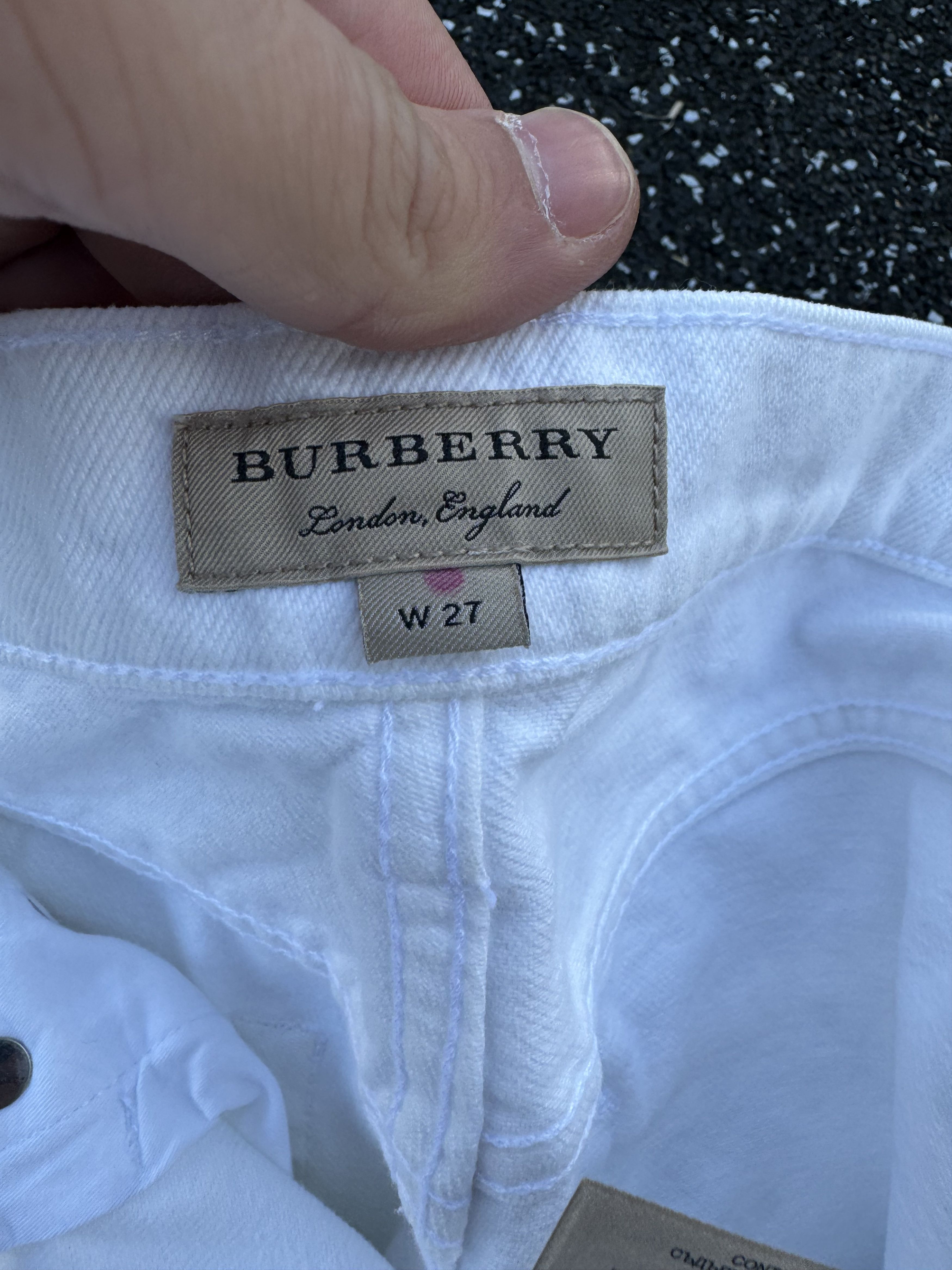 Burberry Burberry Rare Printed White Jeans Size 27" / US 4 / IT 40 - 7 Thumbnail