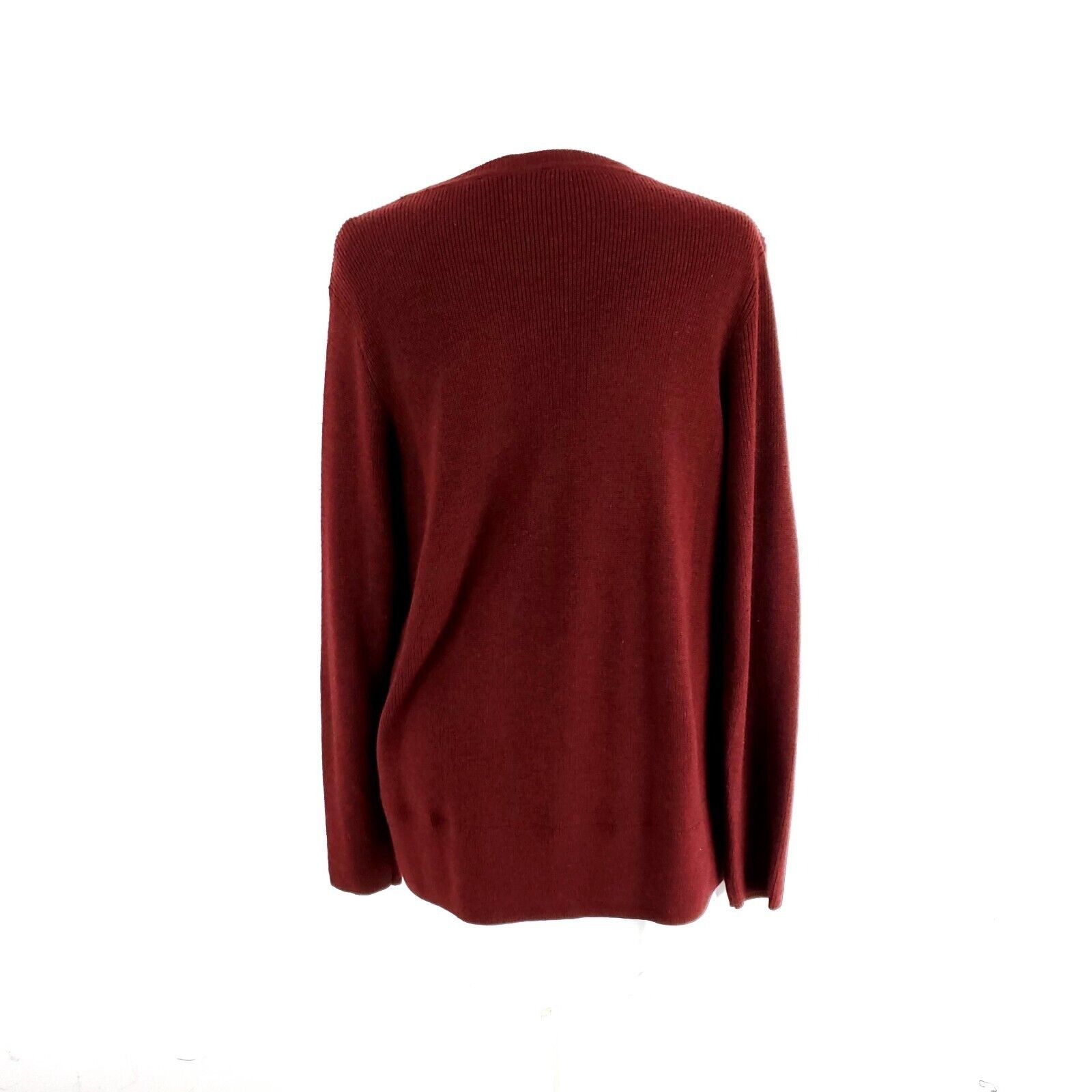 Vera Wang Simply Vera Red Floral Blouse Red Size PL Scoop Neck Cotton Size L / US 10 / IT 46 - 3 Thumbnail