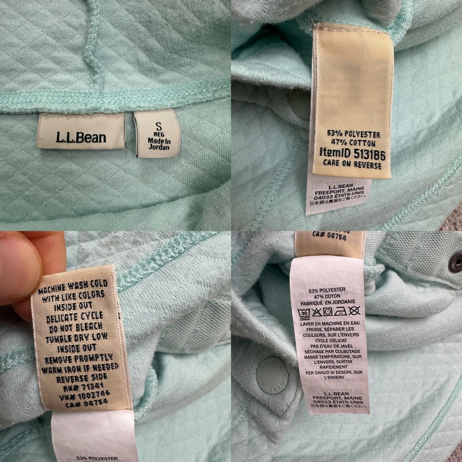 Vintage L.L. Bean Quilted Pullover Funnel Neck Sweatshirt Womens Small Light Blue Tunic Size S / US 4 / IT 40 - 8 Thumbnail