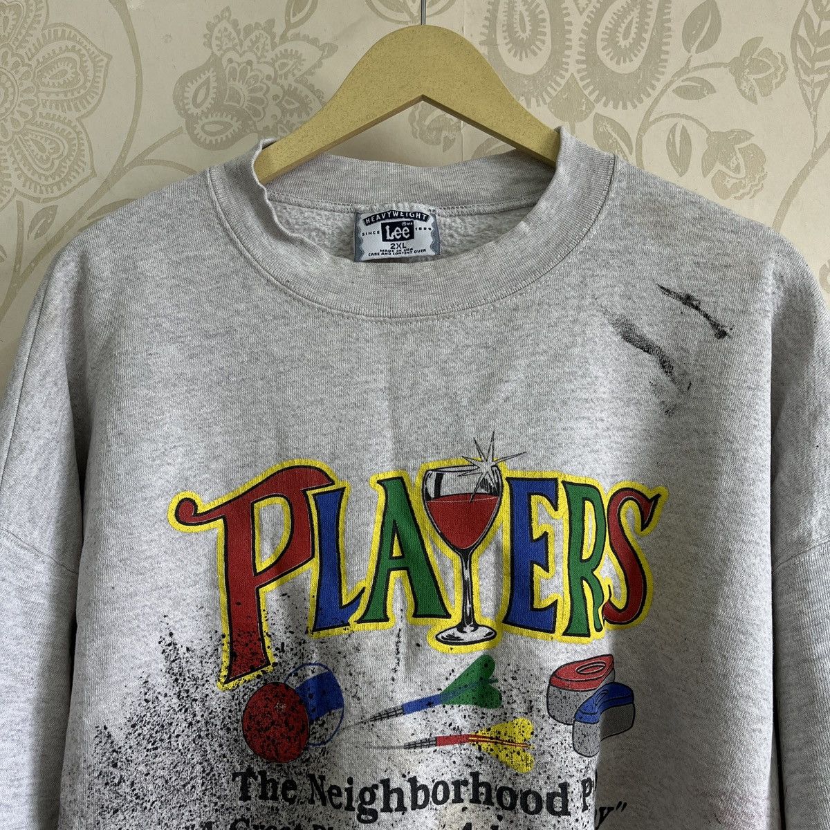 Lee Vintage 80s Dirty Lee Hoodie Players The Neighorhood Pub Size US XXL / EU 58 / 5 - 16 Thumbnail