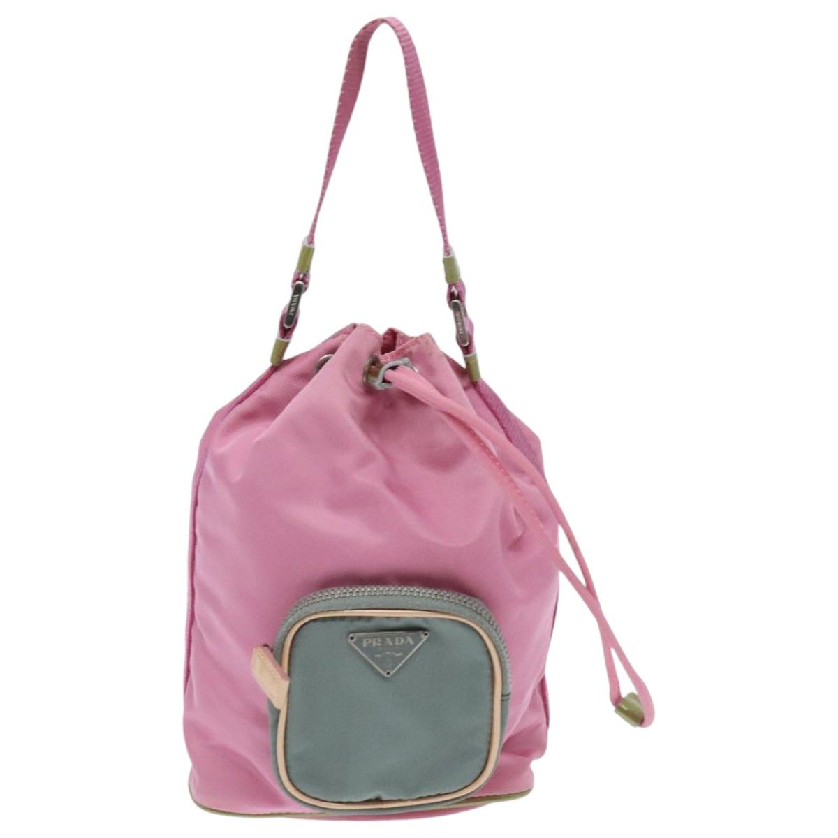 Prada Triangle Logo Pink Synthetic Handbag (Pre-Owned) Size ONE SIZE - 1 Thumbnail