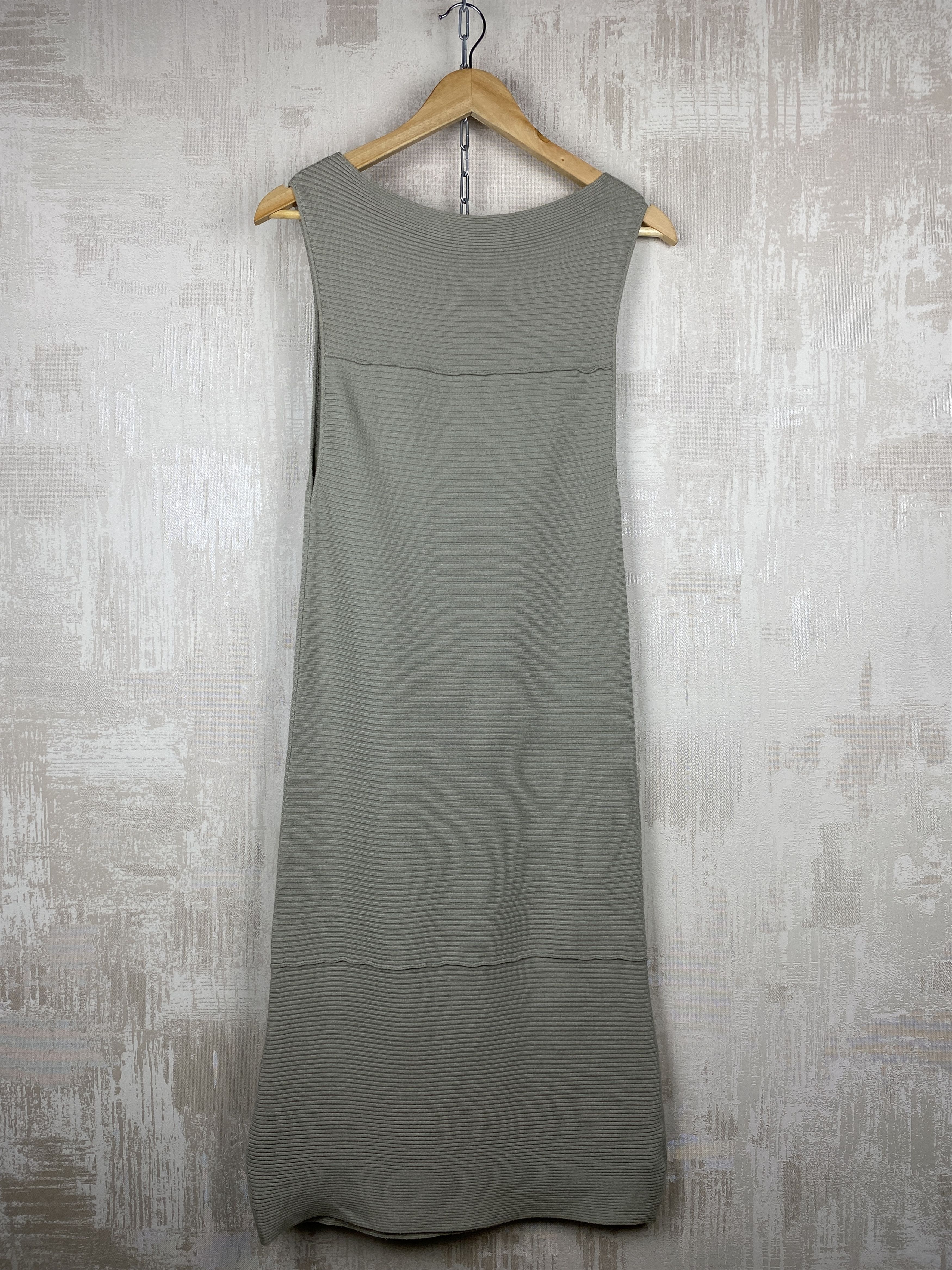 Sarah Pacini Sarah Pacini Beige Textured Knit Sleeveless Midi Dress Size ONE SIZE - 3 Thumbnail