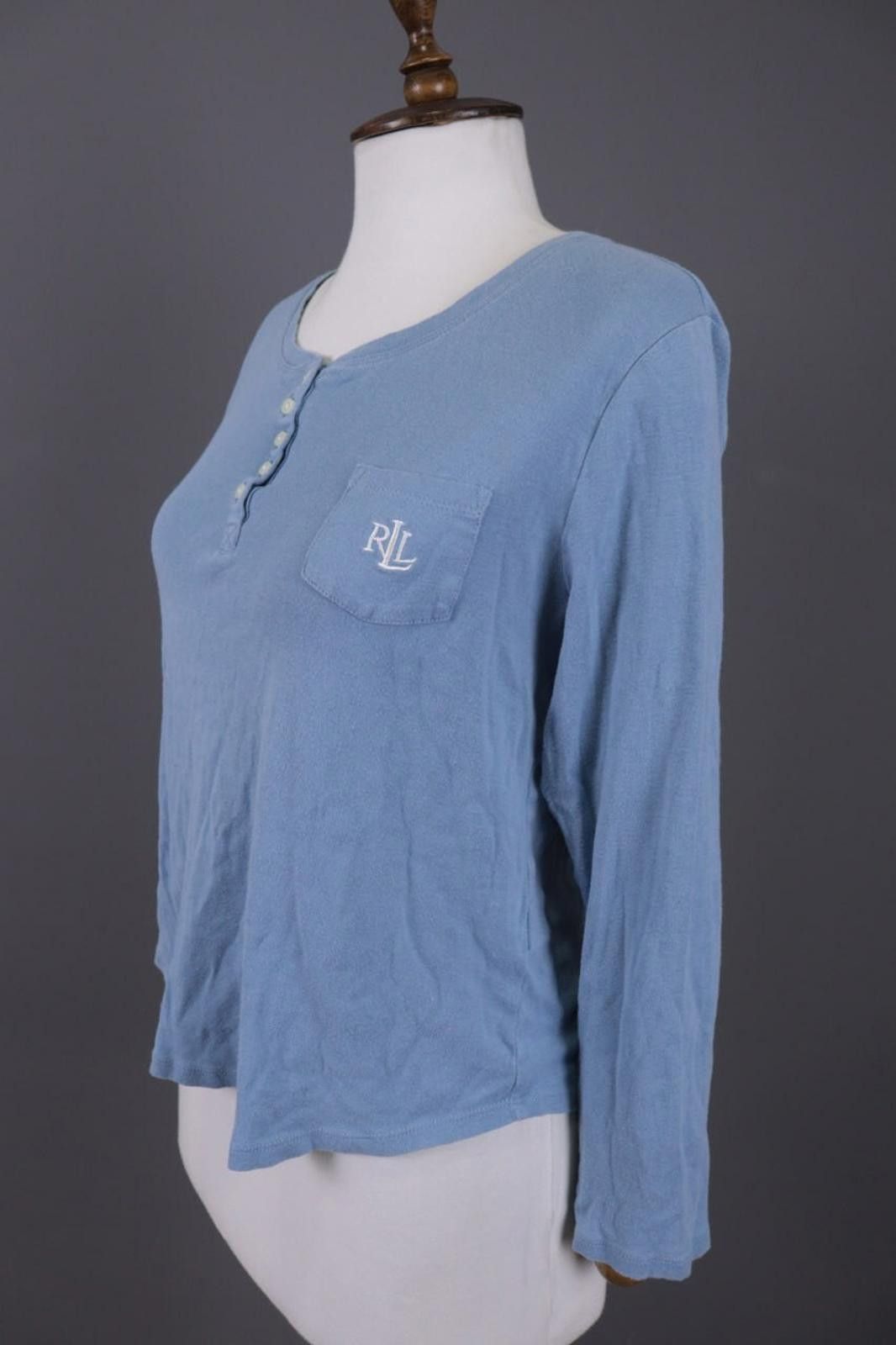 Lauren Ralph Lauren Lauren Ralph Lauren Blue Henley Summer Blouse Shirt L Size L / US 10 / IT 46 - 9 Thumbnail