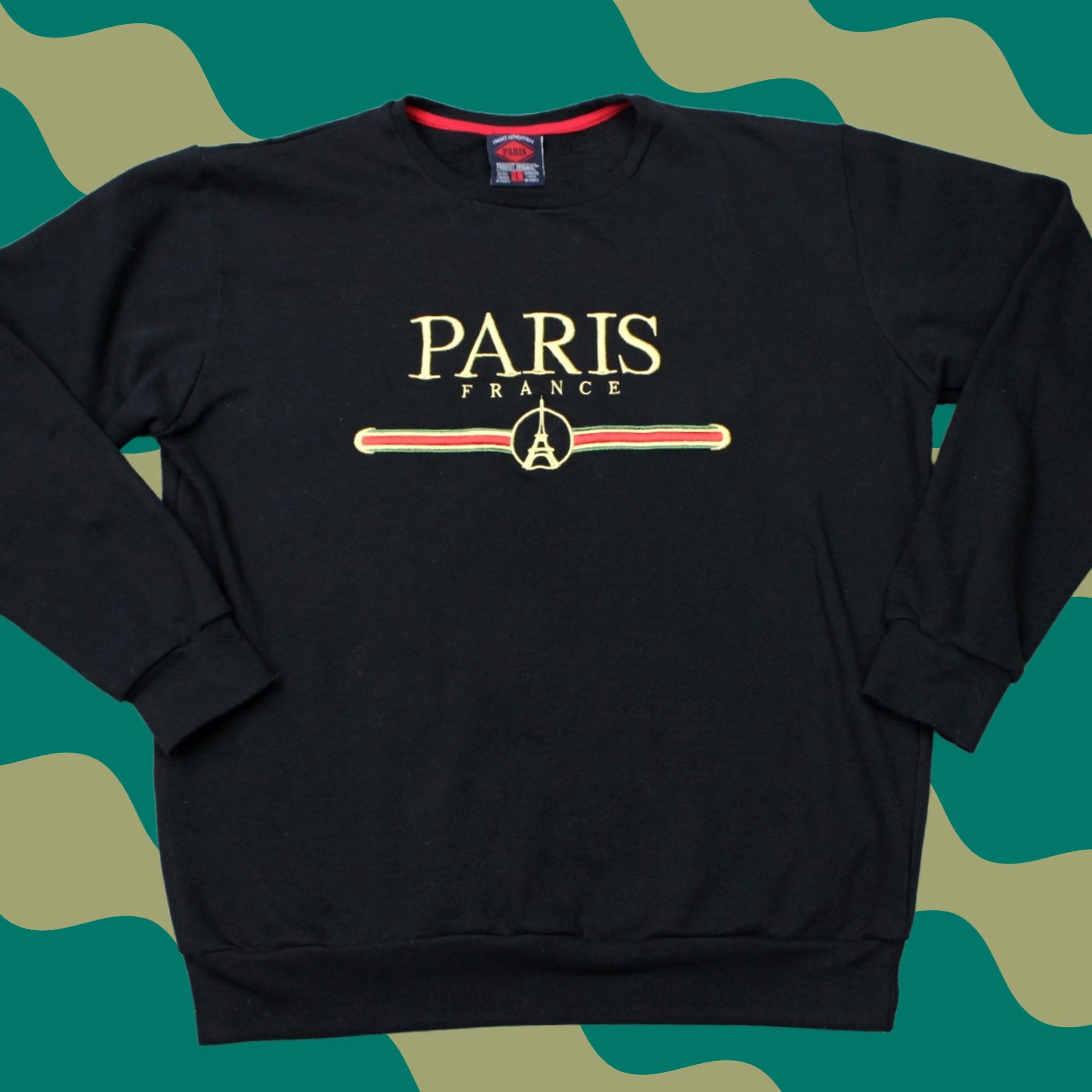 Vintage Paris Sweatshirt Mens Large Black 100% Cotton Pullover Shirt Pullover Logo Graphic Paris Theme Mens Large Black Cotton Sweatshirt Size US L / EU 52-54 / 3 - 1 Thumbnail