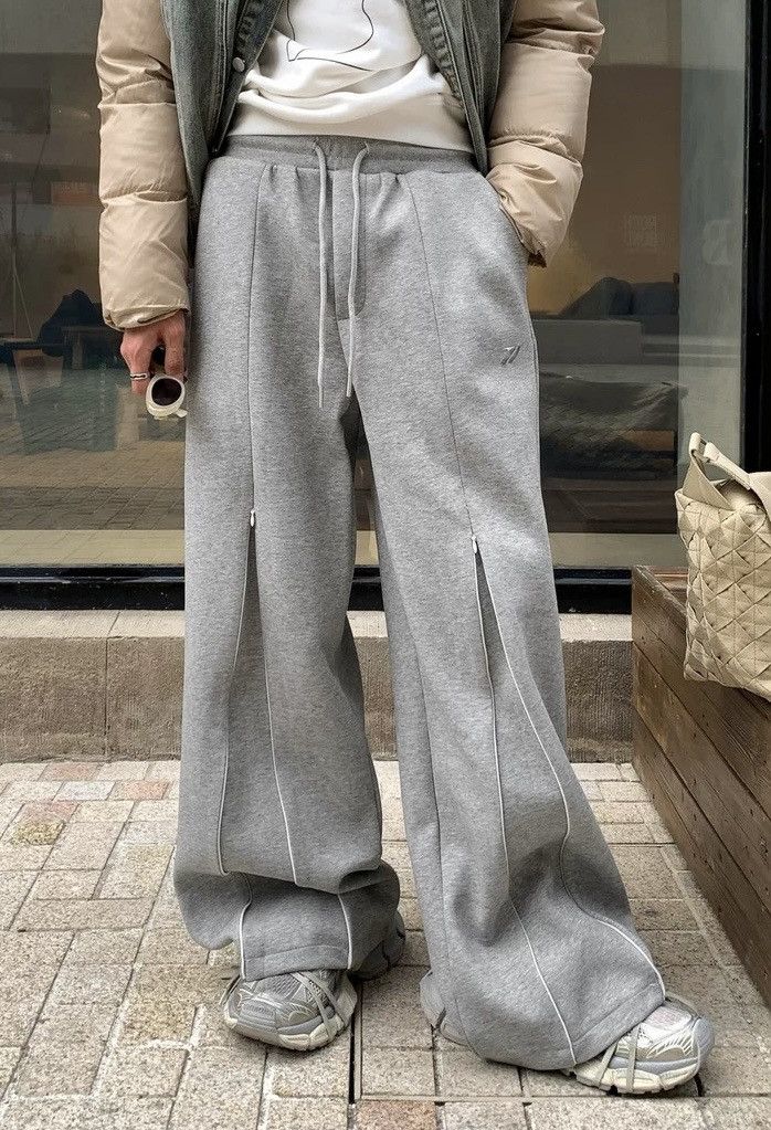 Japanese Brand × Vintage Avant garde front zip skater sweatpants pants Size US 28 / EU 44 - 2 Thumbnail