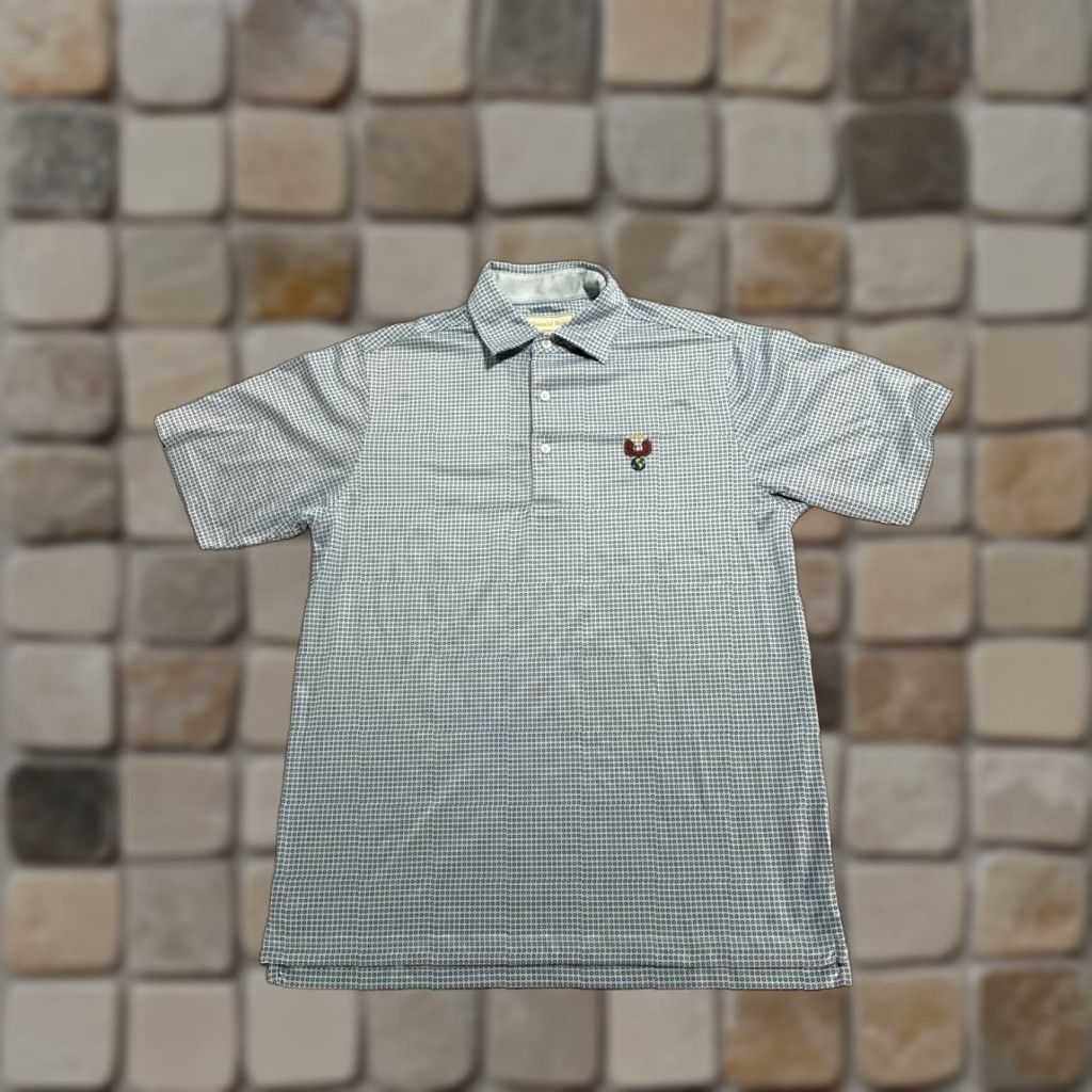 Vintage Donald Ross Polo Shirt Mens Small Gray Geometric Logo Moisture Wicking Golf Size US S / EU 44-46 / 1 - 1 Thumbnail