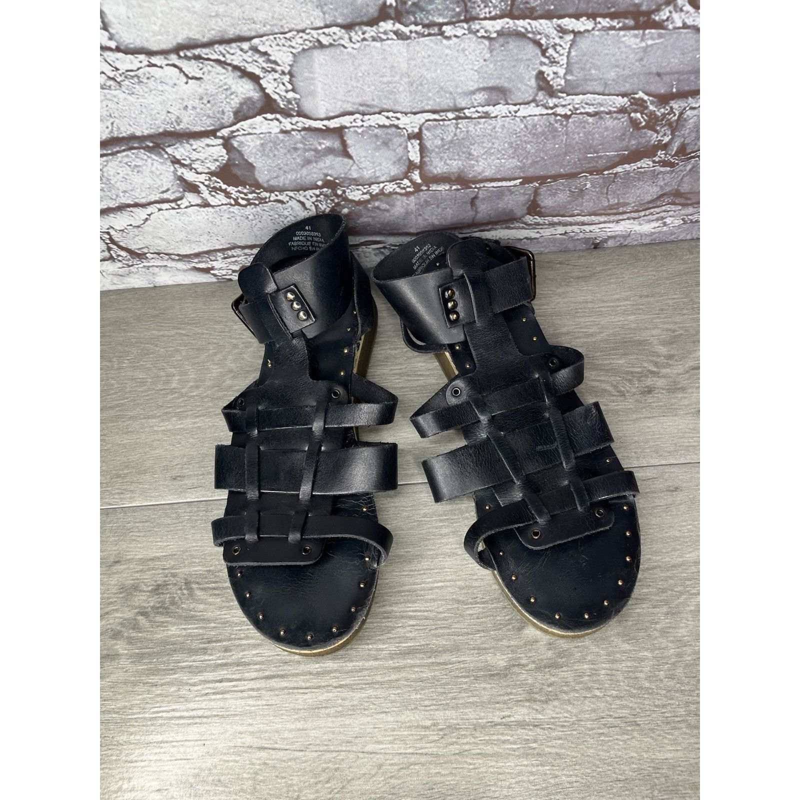 Free People Free People Marianne Black Leather Platform Gladiator Strapp Size US 10.5 / IT 40.5 - 14 Thumbnail