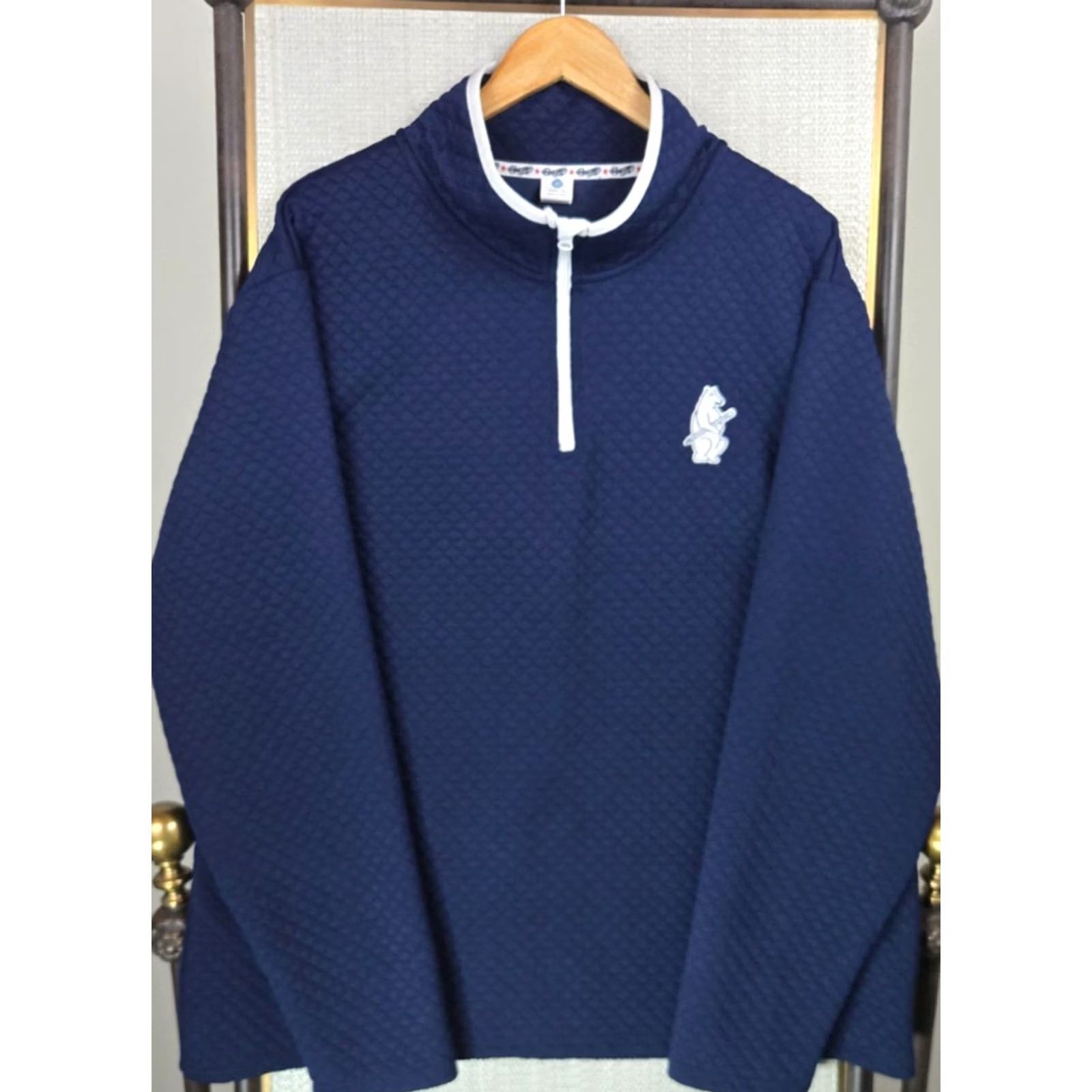 Logo 7 VINTAGE Chicago Cubs Teacher Logo Men’s 1/4 Zip Quilted Pullover Size US XL / EU 56 / 4 - 5 Thumbnail
