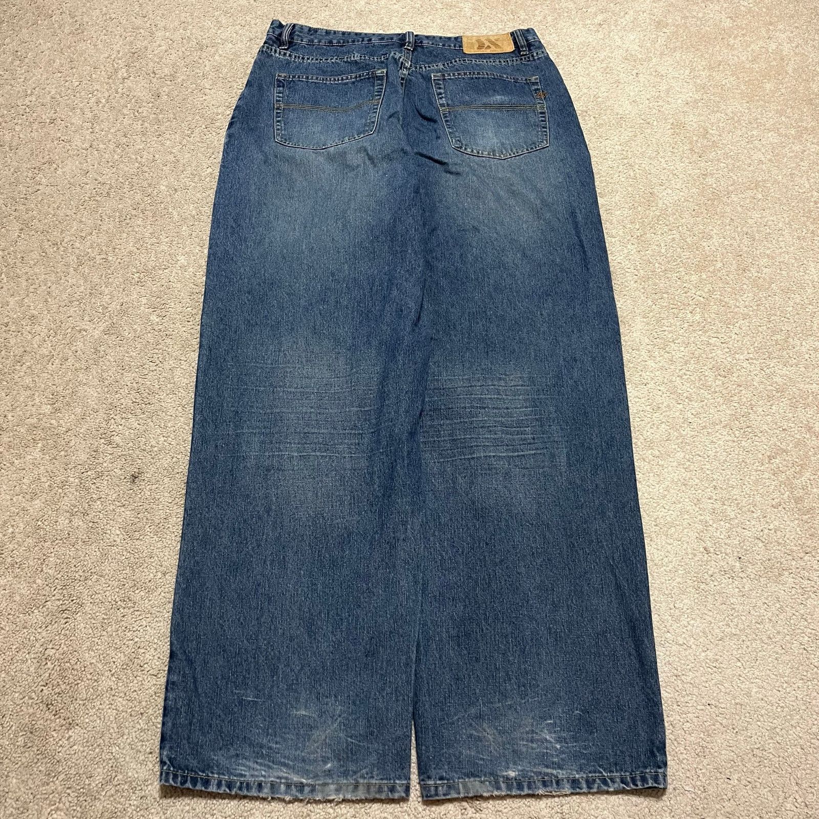 Other Brooklyn Express Y2K Baggy Skater Acid Washed Blue Jeans 34W Size US 34 / EU 50 - 2 Thumbnail