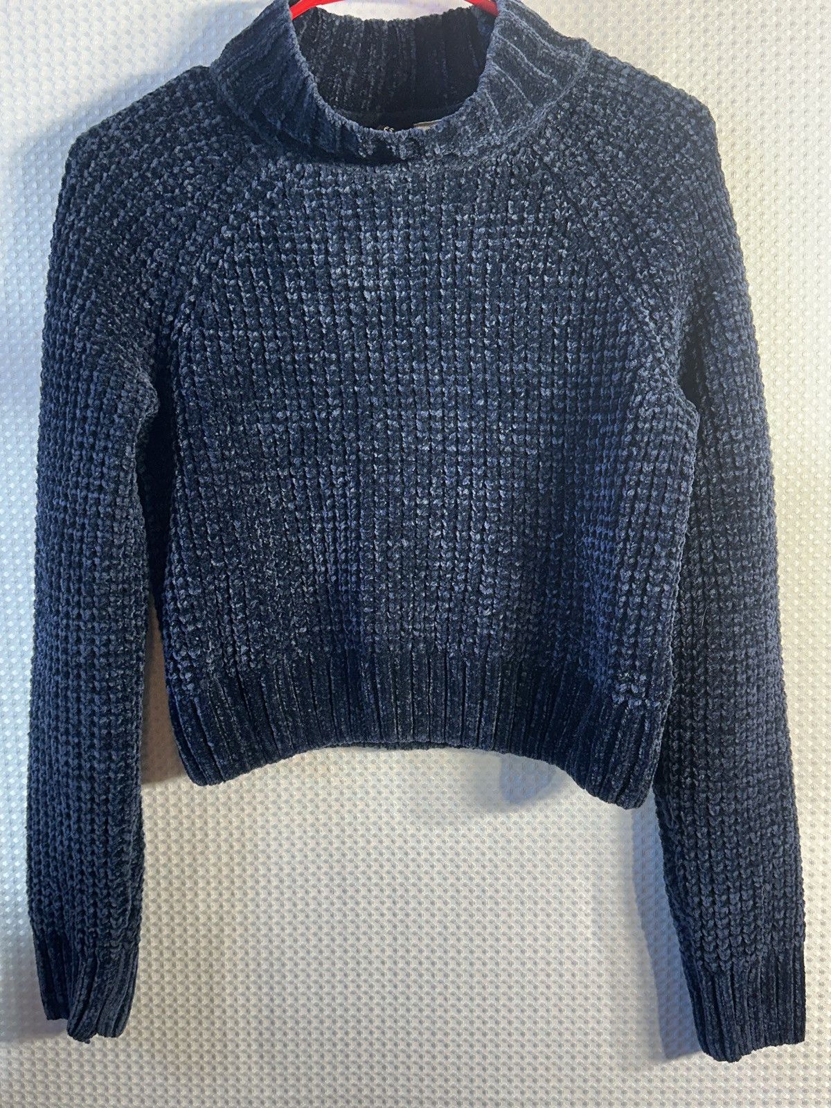 Divided Divided Chenille Mock Neck Cropped Sweater Size XS / US 0-2 / IT 36-38 - 2 Thumbnail