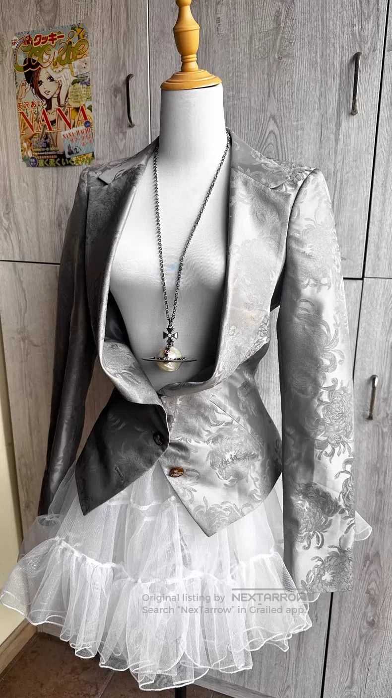 Vivienne Westwood Vivienne Westwood Silver Jacquard Blazer Size M / US 6-8 / IT 42-44 - 6 Thumbnail