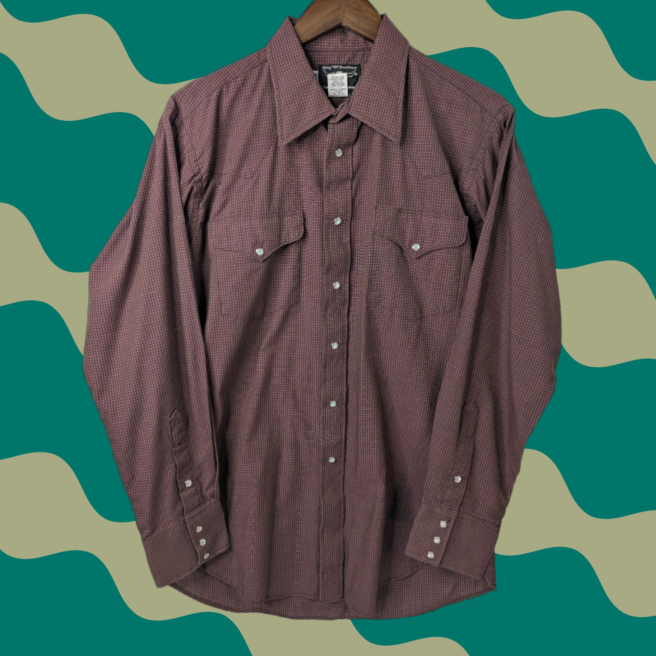 Vintage VINTAGE Flying R Ranchwear Shirt Western Cowboy 90s Striped Red Cotton Polyester Long Sleeve Snap Button-Up Size L Mens Size US L / EU 52-54 / 3 - 1 Thumbnail