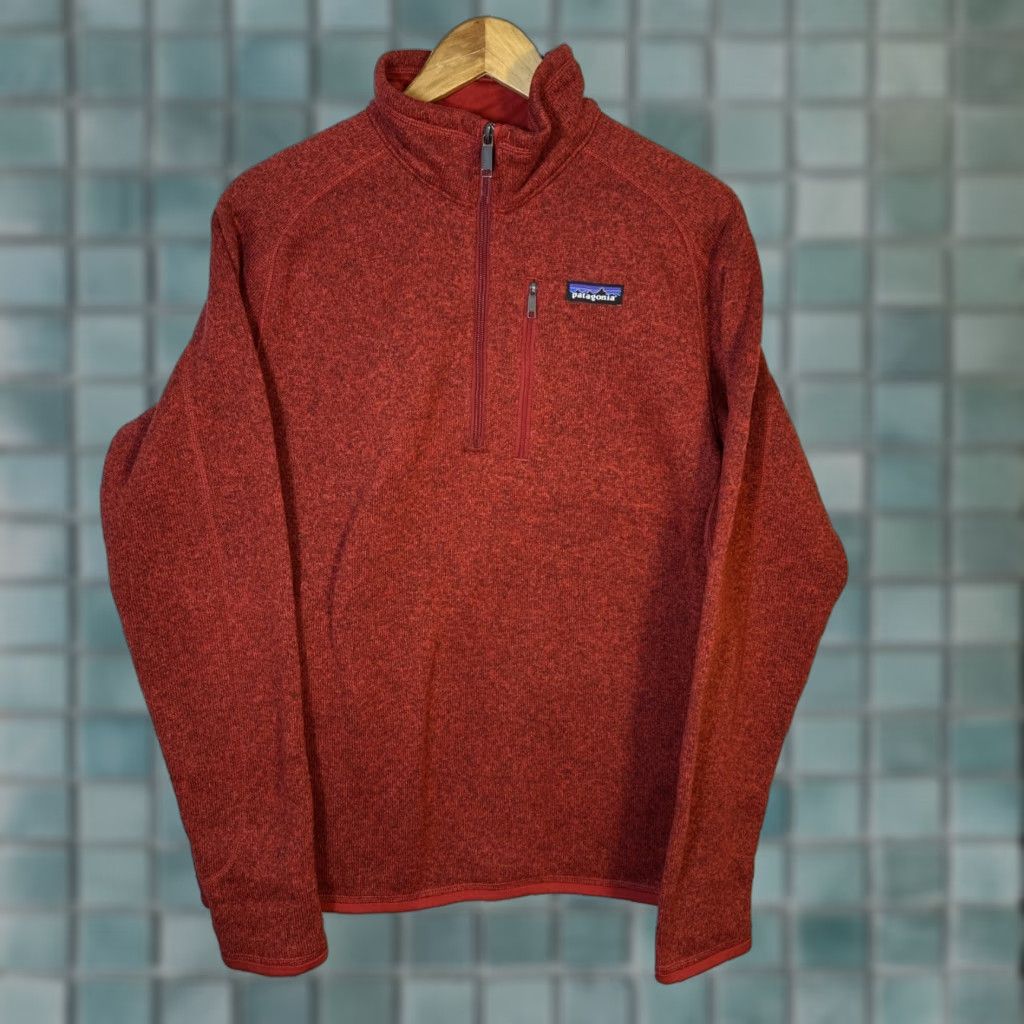 Patagonia Patagonia Sweatshirt Mens Medium Red 1/4 Zip Fleece Pullover Better Sweater Mock Neck Long Sleeve Logo Zipper Pockets Outdoor Hiking Walking Size US M / EU 48-50 / 2 - 1 Thumbnail