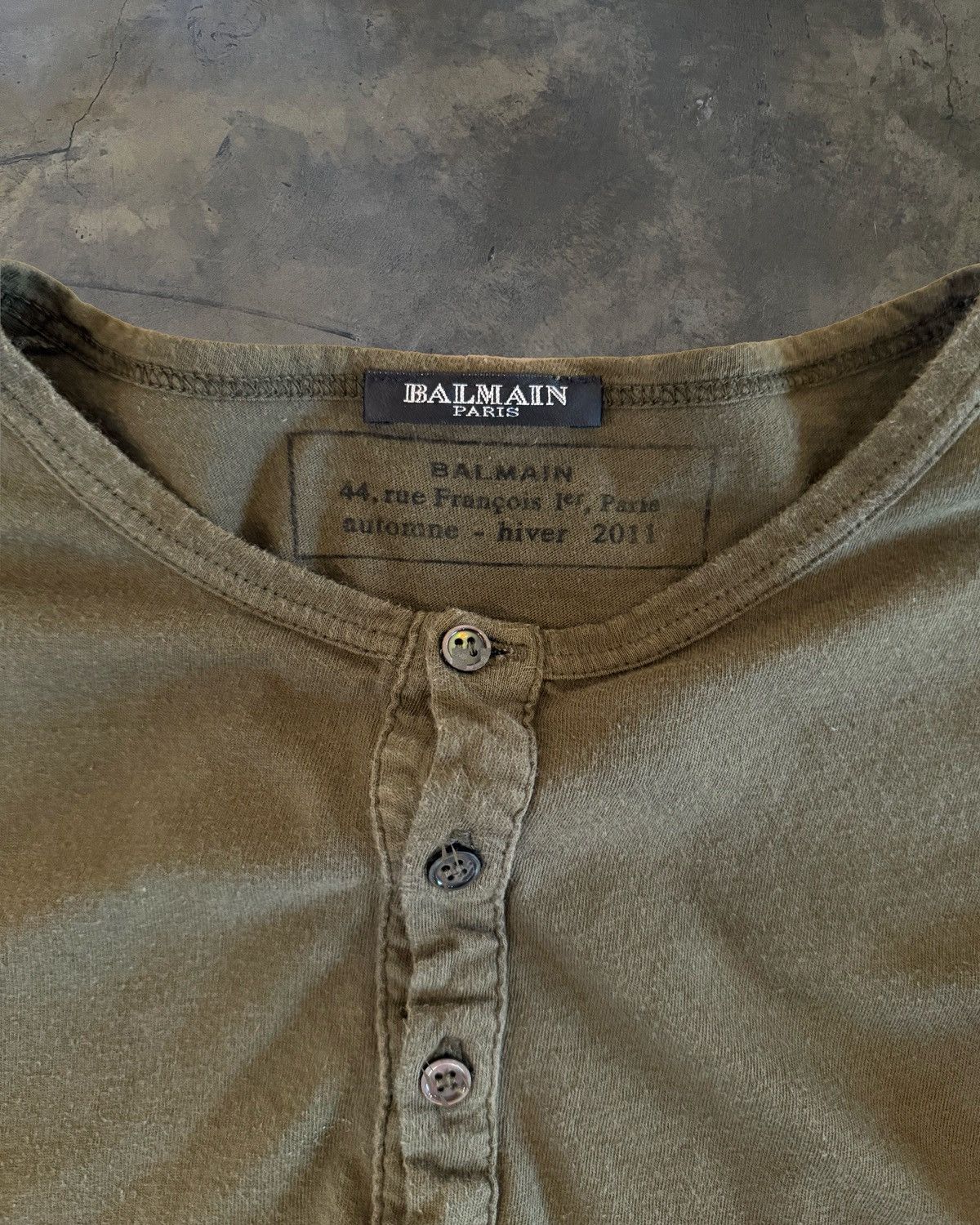 Balmain BALMAIN AW2011 OLIVE HENLEY LONG SLEEVE Size US M / EU 48-50 / 2 - 2 Thumbnail