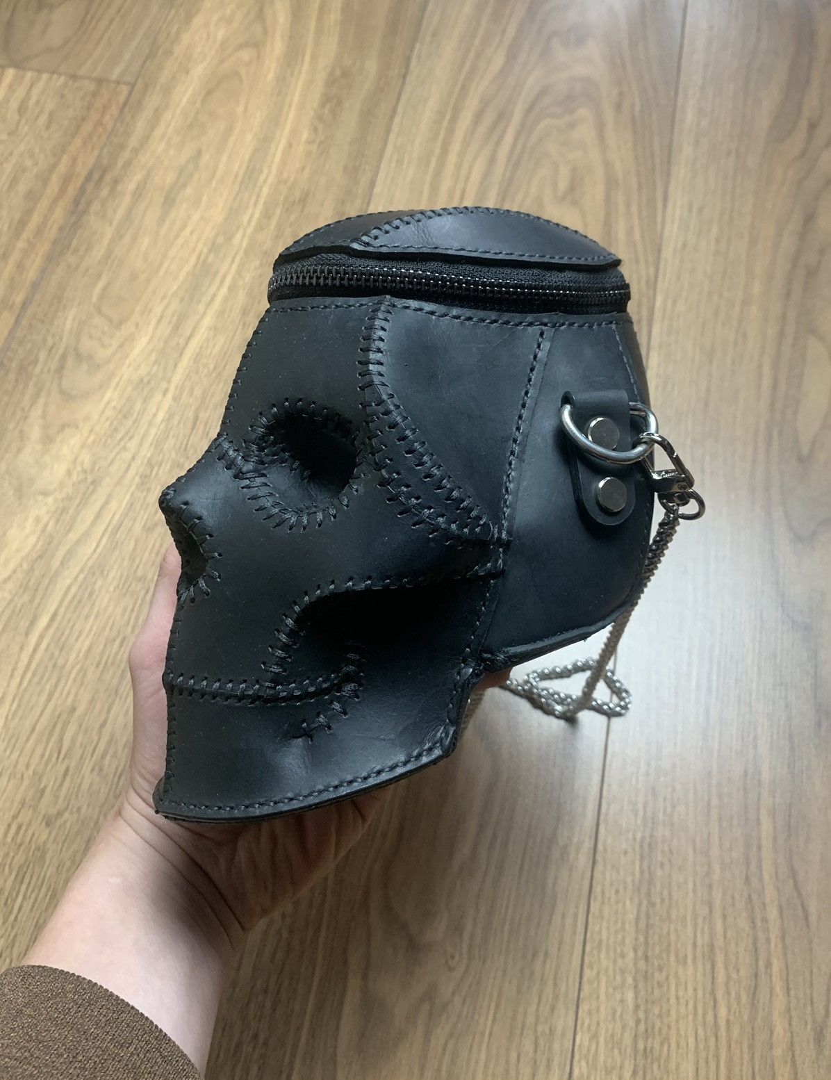 Handmade Handmade leather skull bag made of genuine leather Size ONE SIZE - 3 Thumbnail