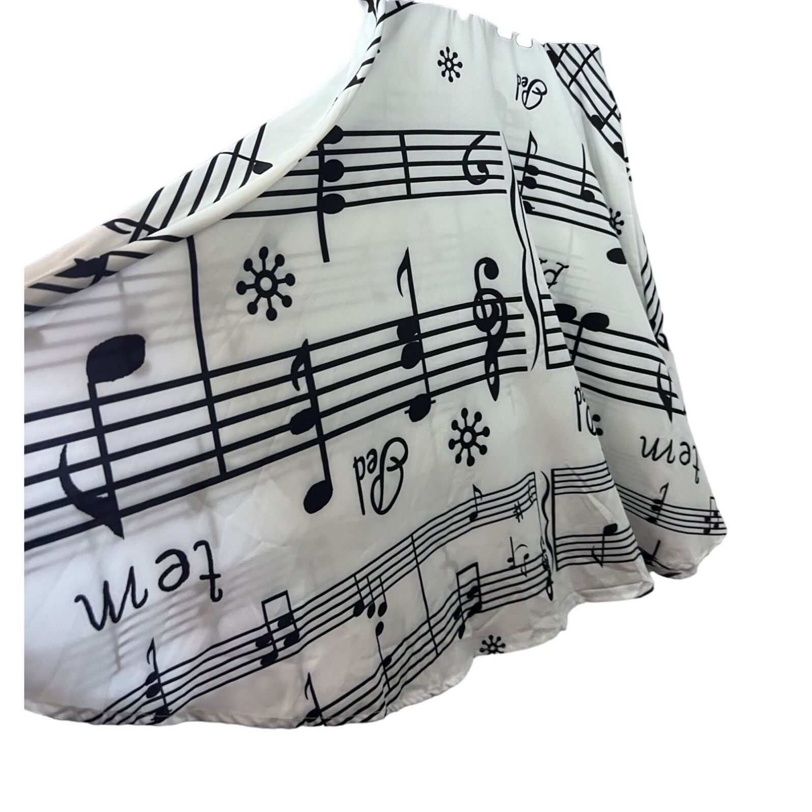 Designer Rockabilly Rocker Black White Colorblock Music Notes Size XL / US 12-14 / IT 48-50 - 4 Thumbnail