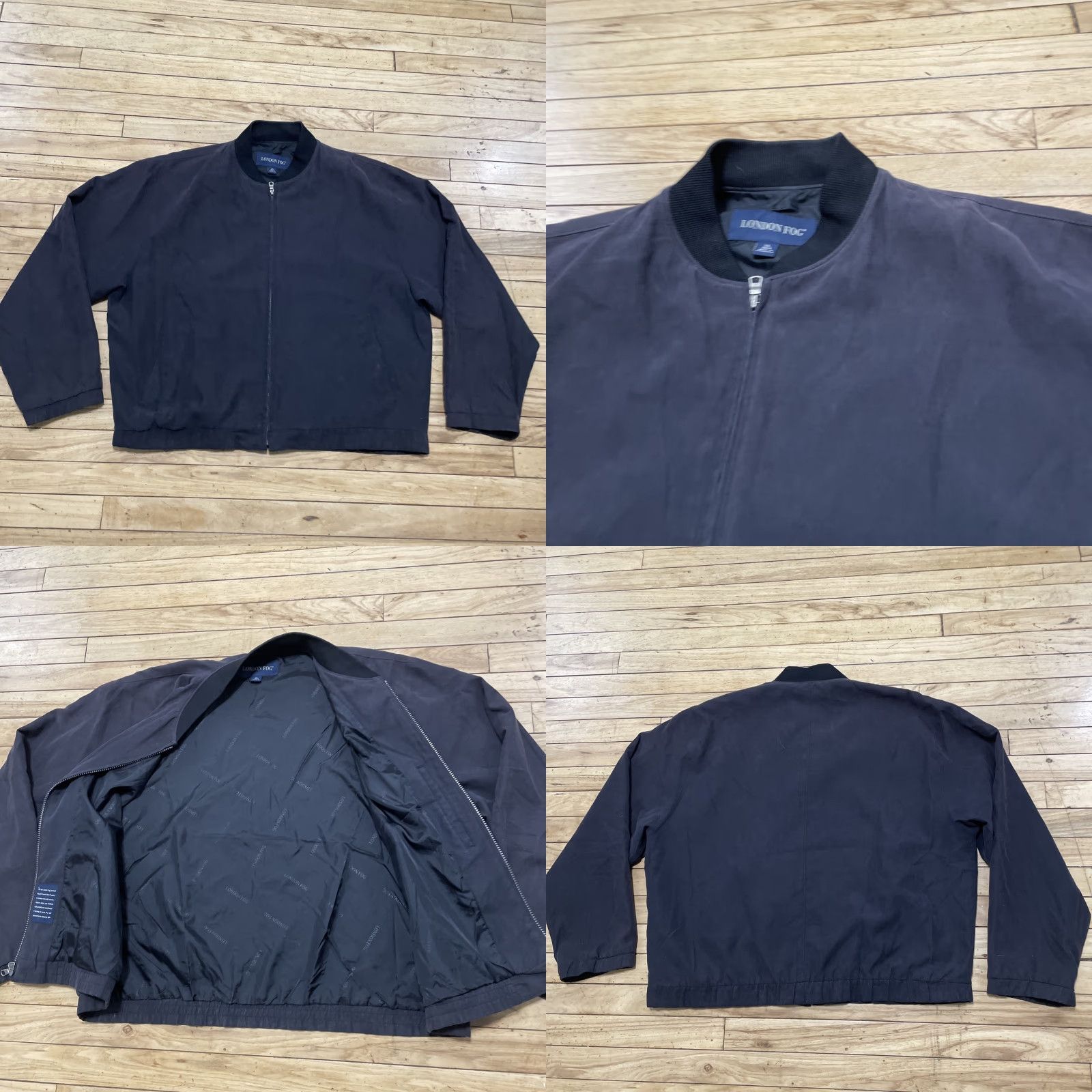London Fog VINTAGE London Fog Mock Neck Bomber Men XL Reg Black Retro skate Boxy Crop Fit Grandpa Jacket Size US XL / EU 56 / 4 - 11 Thumbnail