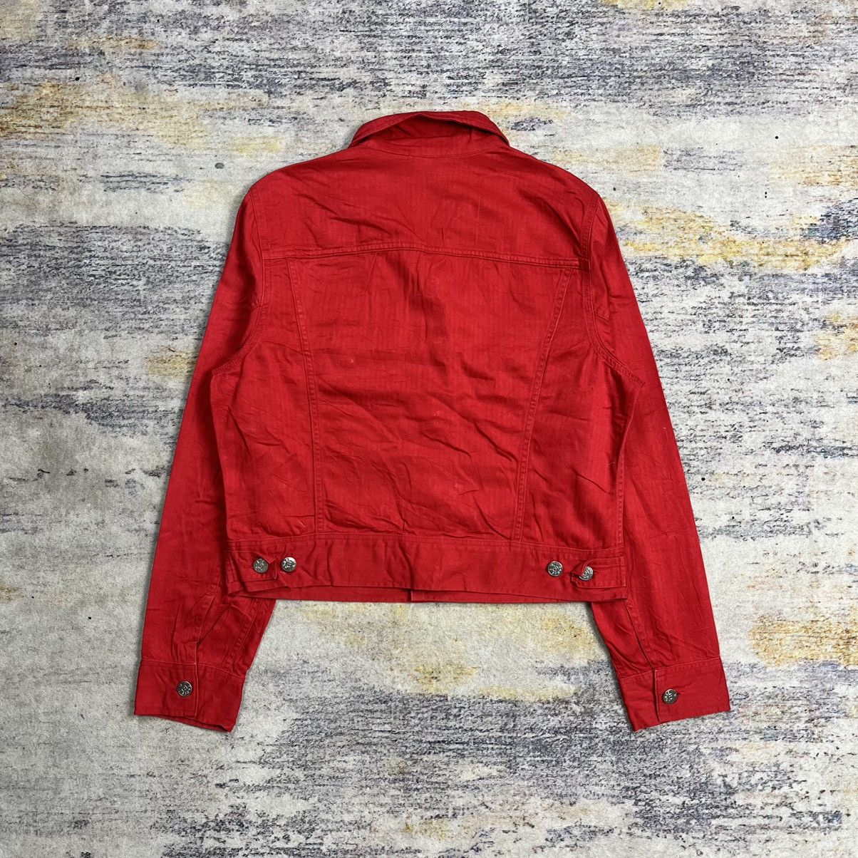 agnes b. Vintage Agnes B herringbone cropped trucker jacket Size M / US 6-8 / IT 42-44 - 2 Thumbnail
