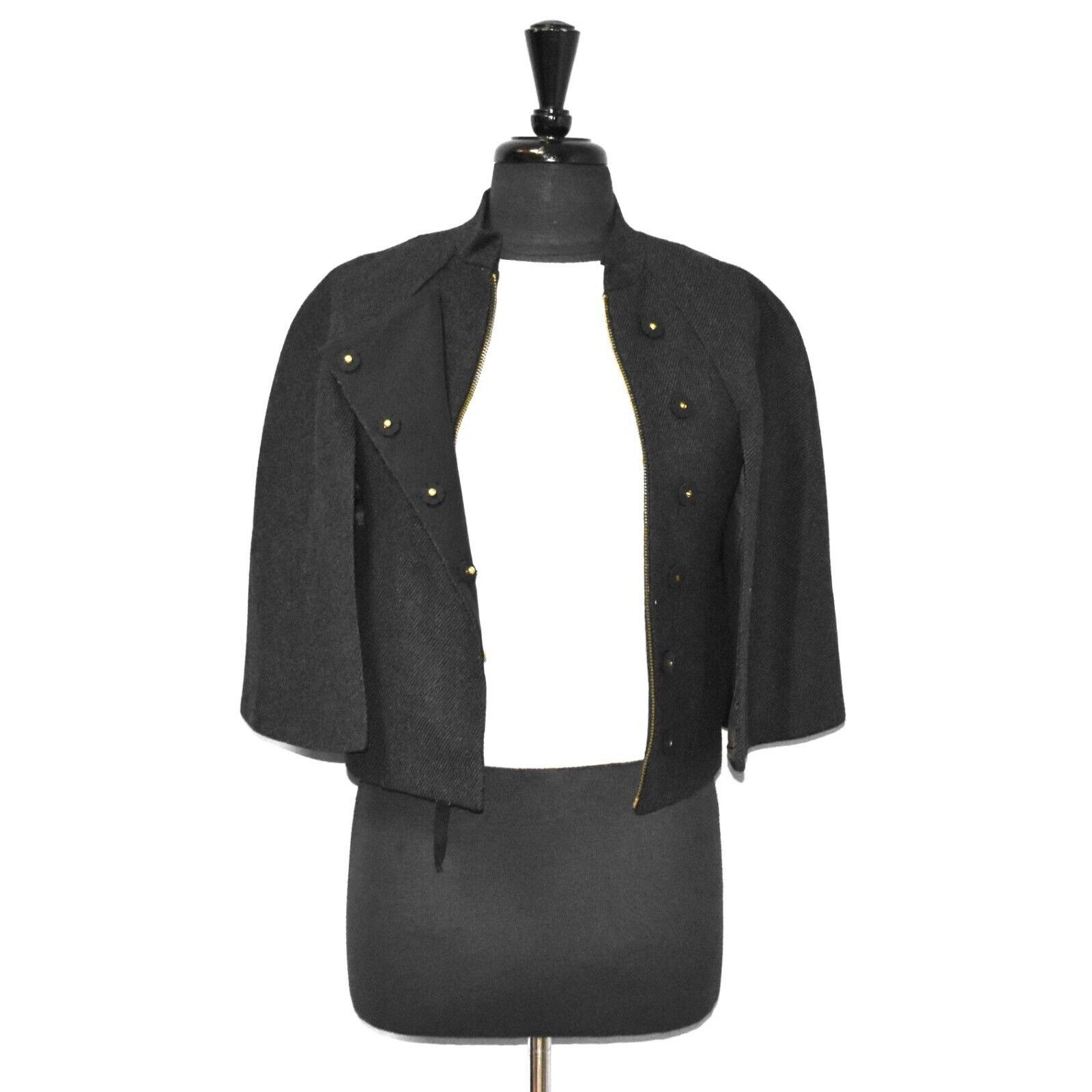 Bcbgmaxazria NEW BCBG MAXAZRIA Charcoal Wool Full Zip Cape Jacket Sz XXS Size XL / US 12-14 / IT 48-50 - 4 Thumbnail