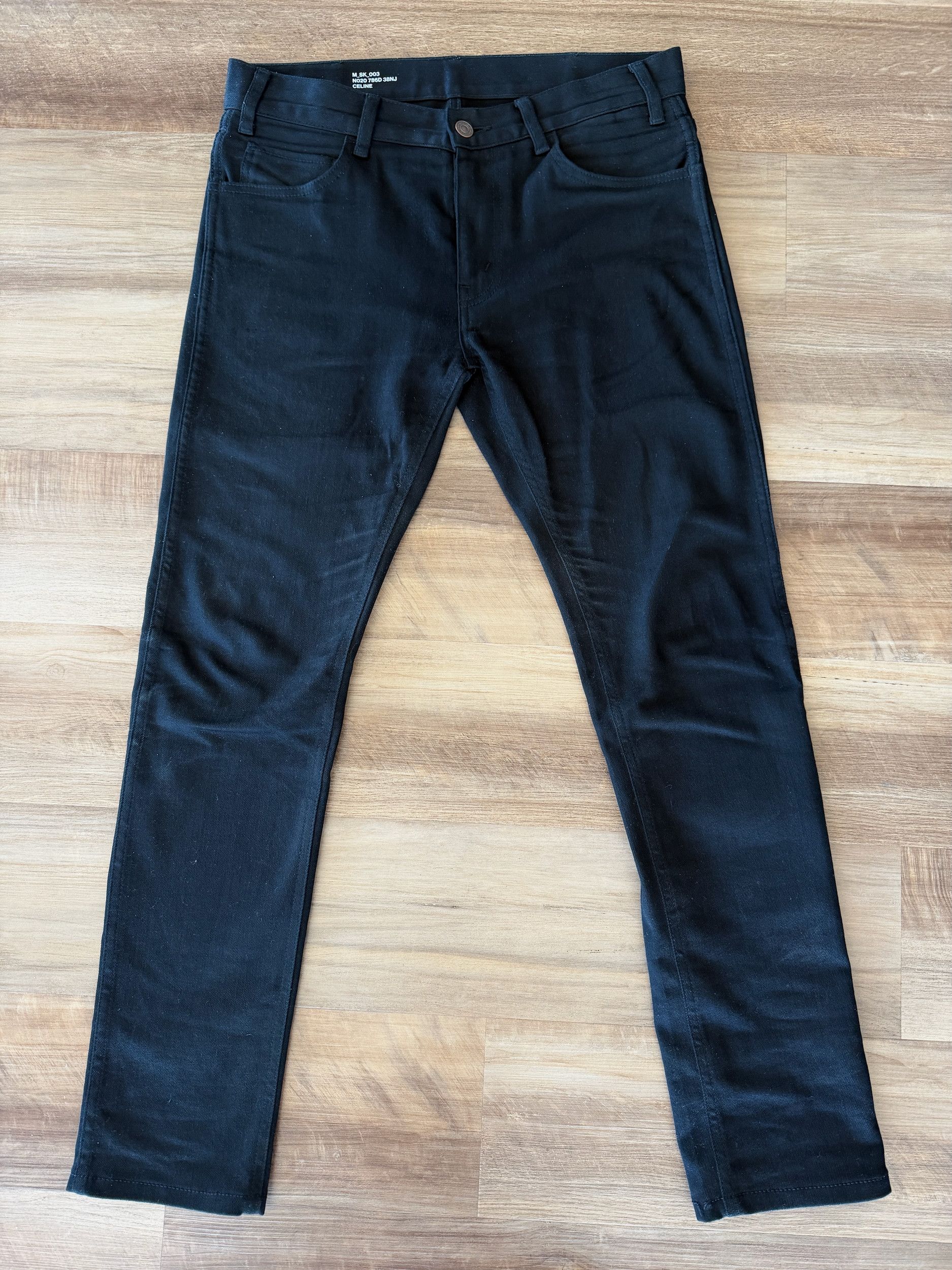 Celine × Hedi Slimane DYLAN FLARED JEANS IN PURE BLACK DENIM | Grailed