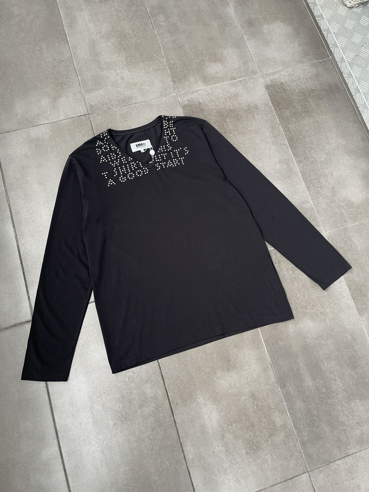 Maison Margiela !DS! SS22 Maison Margiela Studded Black Longsleeve T-Shirt Size US M / EU 48-50 / 2 - 12 Thumbnail