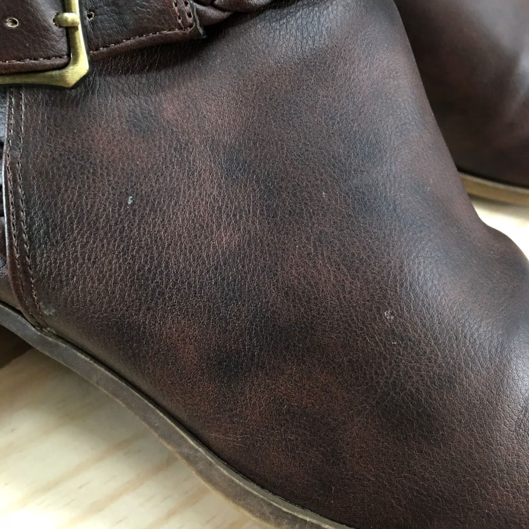 Vintage LifeStride Boots Womens 8 M Adriana Ankle Booties Block Heels Brown Faux Leather Size US 8 / IT 38 - 6 Thumbnail