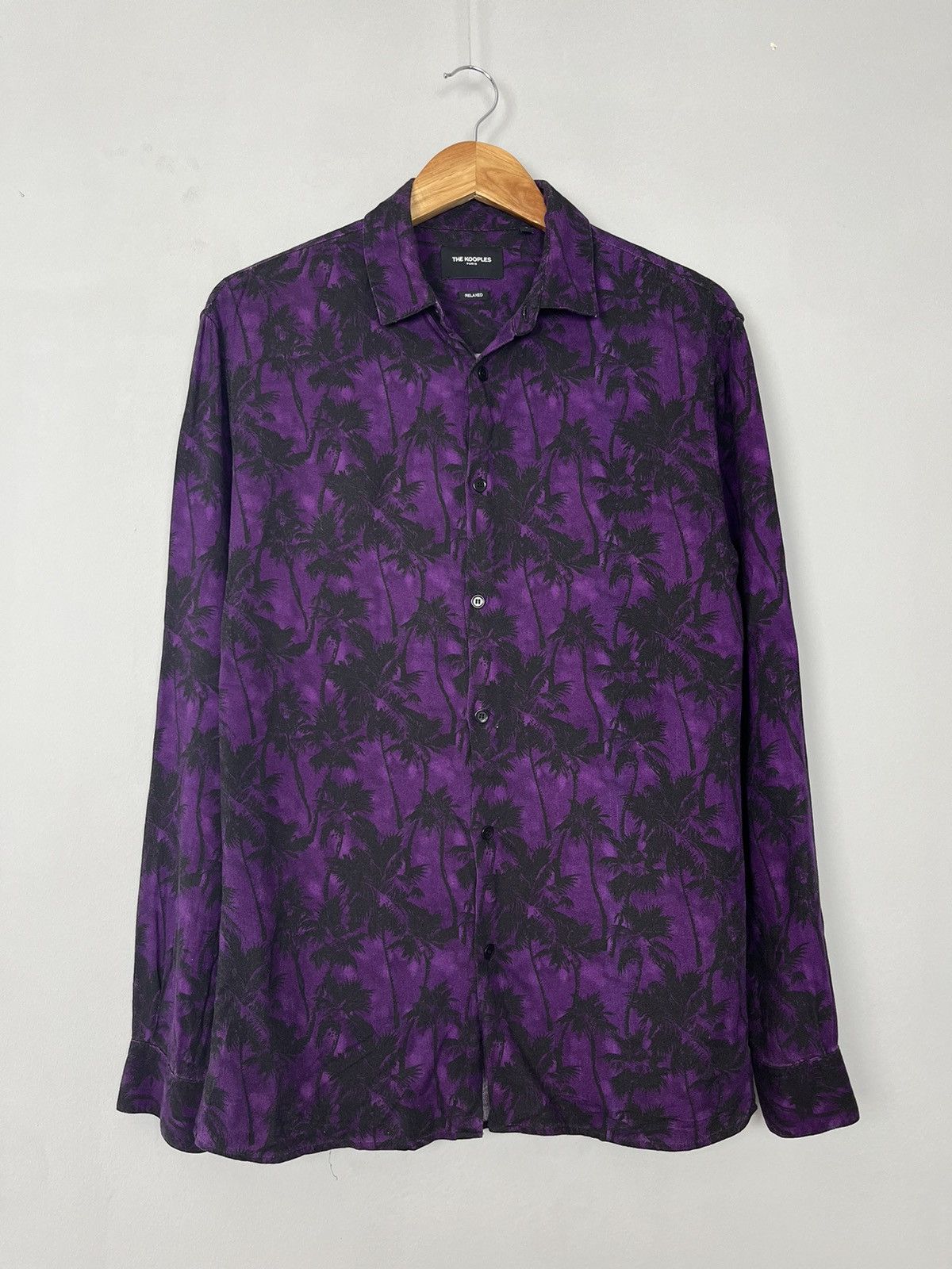 The Kooples The Kooples Paris Lux Palm Print Viscose Long Sleeve Shirt Size US S / EU 44-46 / 1 - 1 Thumbnail