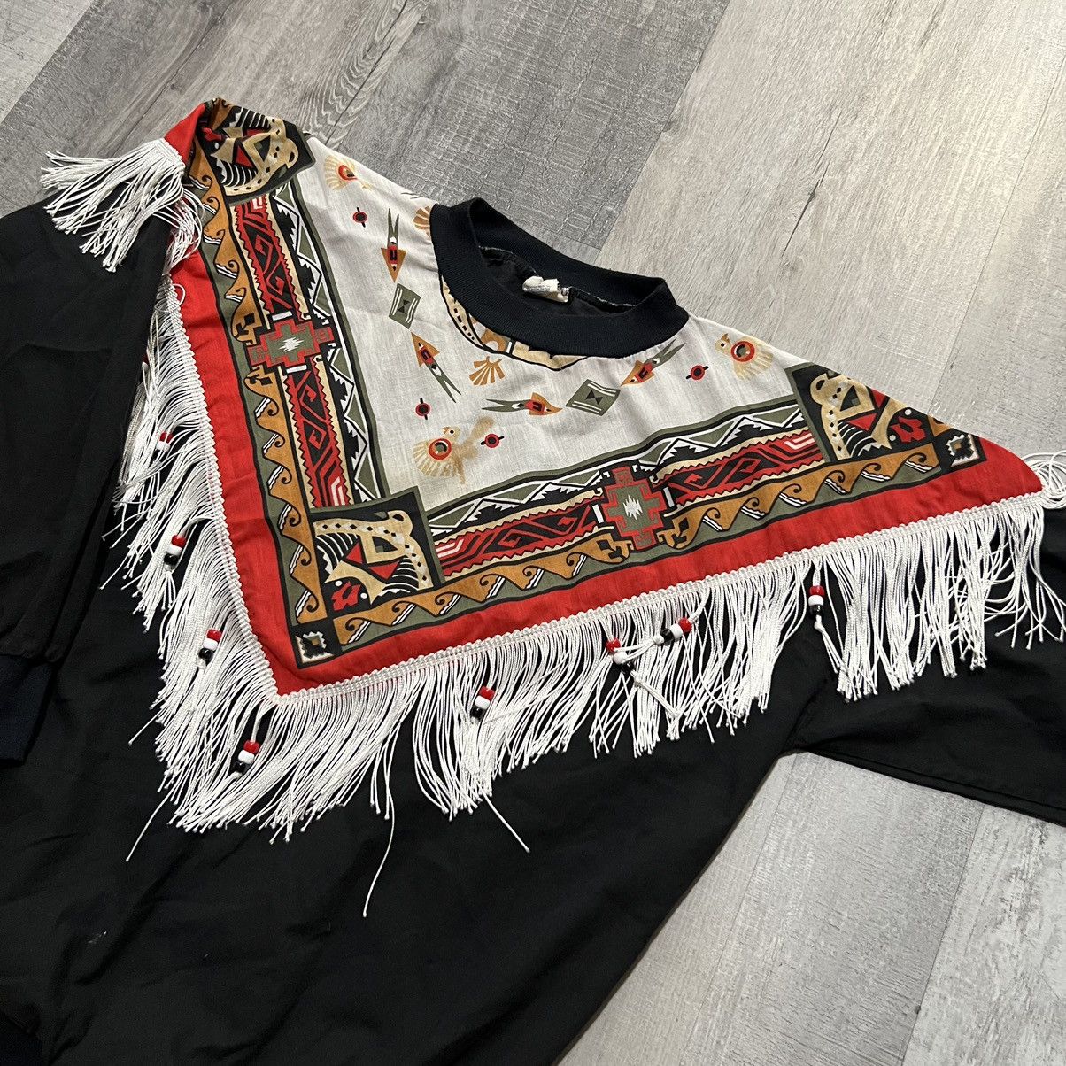 Vintage VTG Wamcraft Bandana Western Fringed Black Navajo Sweatshirt Size M / US 6-8 / IT 42-44 - 3 Thumbnail