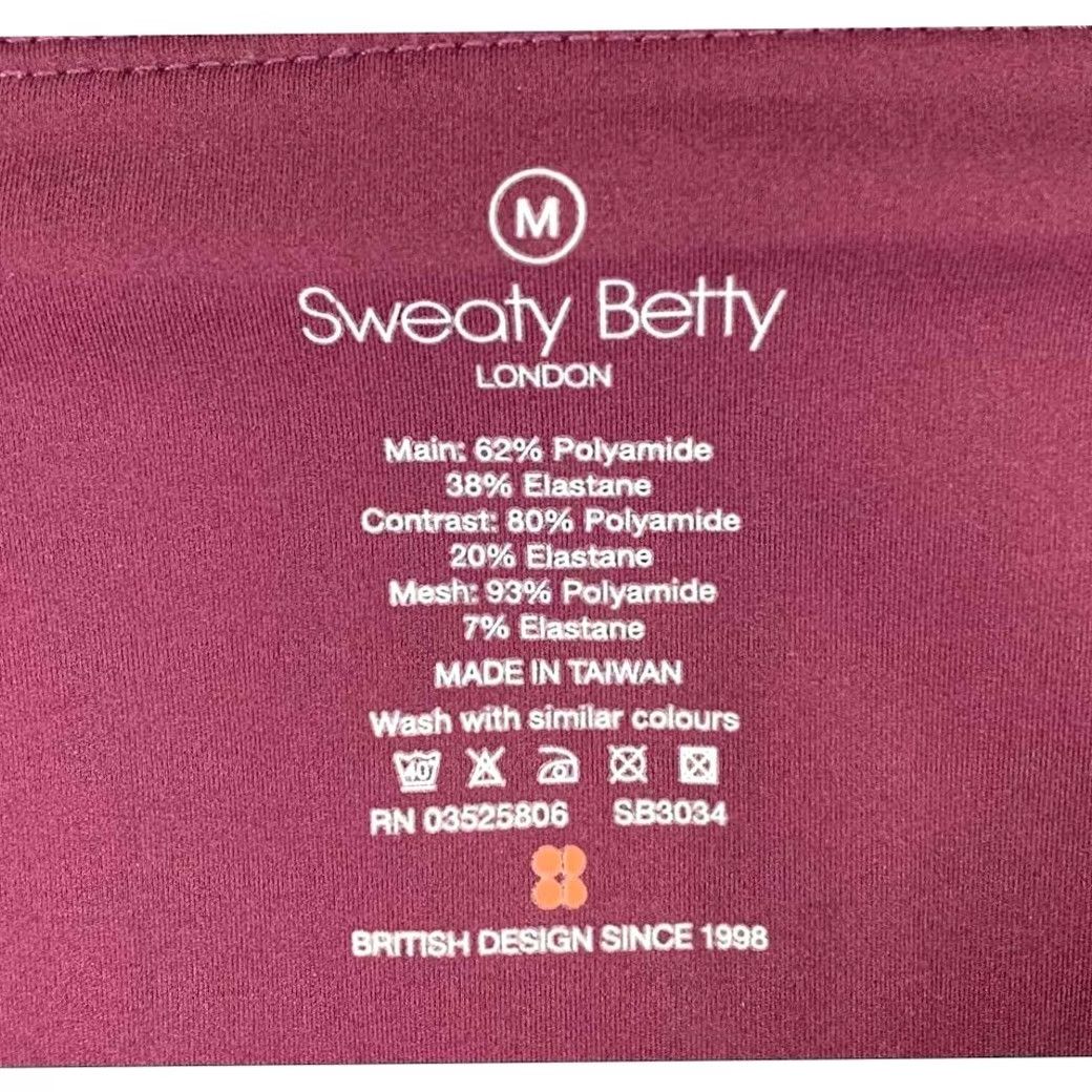 Sweaty Betty Sweaty Betty Leggings Womens Maroon Medium Gym Outdoors Athletic Stretch Ladies Size 32" / US 10 / IT 46 - 3 Thumbnail
