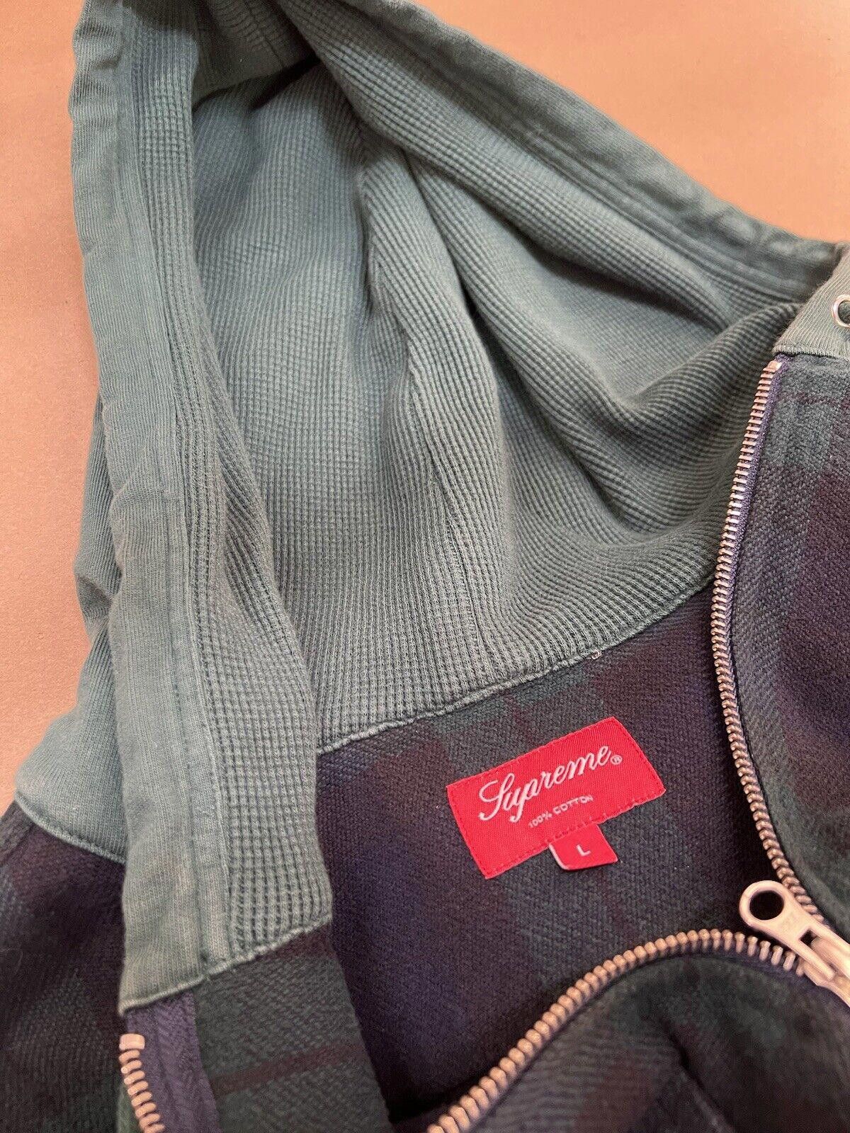 Supreme Supreme Plaid Quarter Zip Hoodie Flannel Green Sz L Size US L / EU 52-54 / 3 - 6 Thumbnail