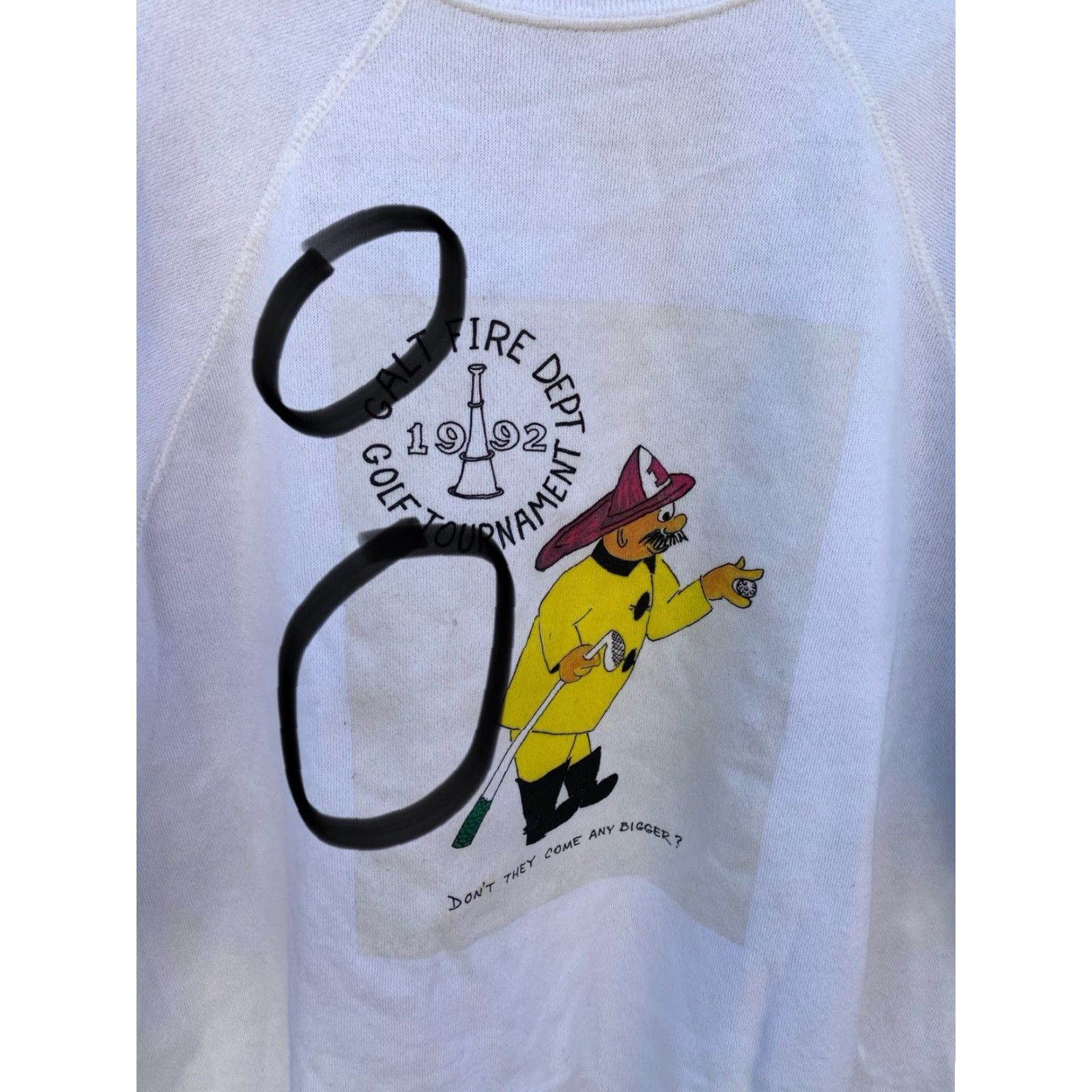 Tultex Vtg Galt Fire Dept Golf Tournament 1992 Raglan Sweatshirt Short Sleeve Tultex White L Mens Size US L / EU 52-54 / 3 - 4 Thumbnail
