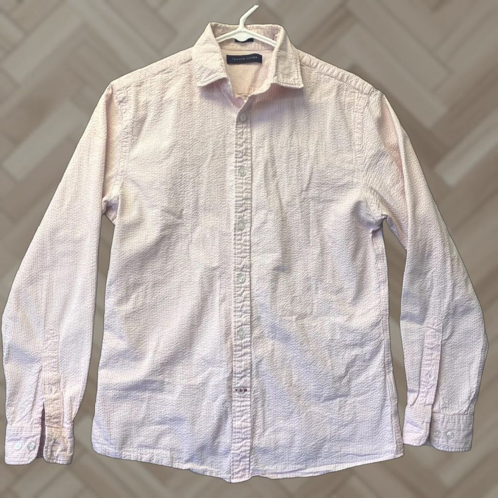 Tommy Hilfiger VINTAGE Tommy Hilfiger Shirt Mens 15 32/33 Pink Long Sleeve Casual 90s Classic Button-Up Regular Mens Shirt Size US M / EU 48-50 / 2 - 1 Thumbnail