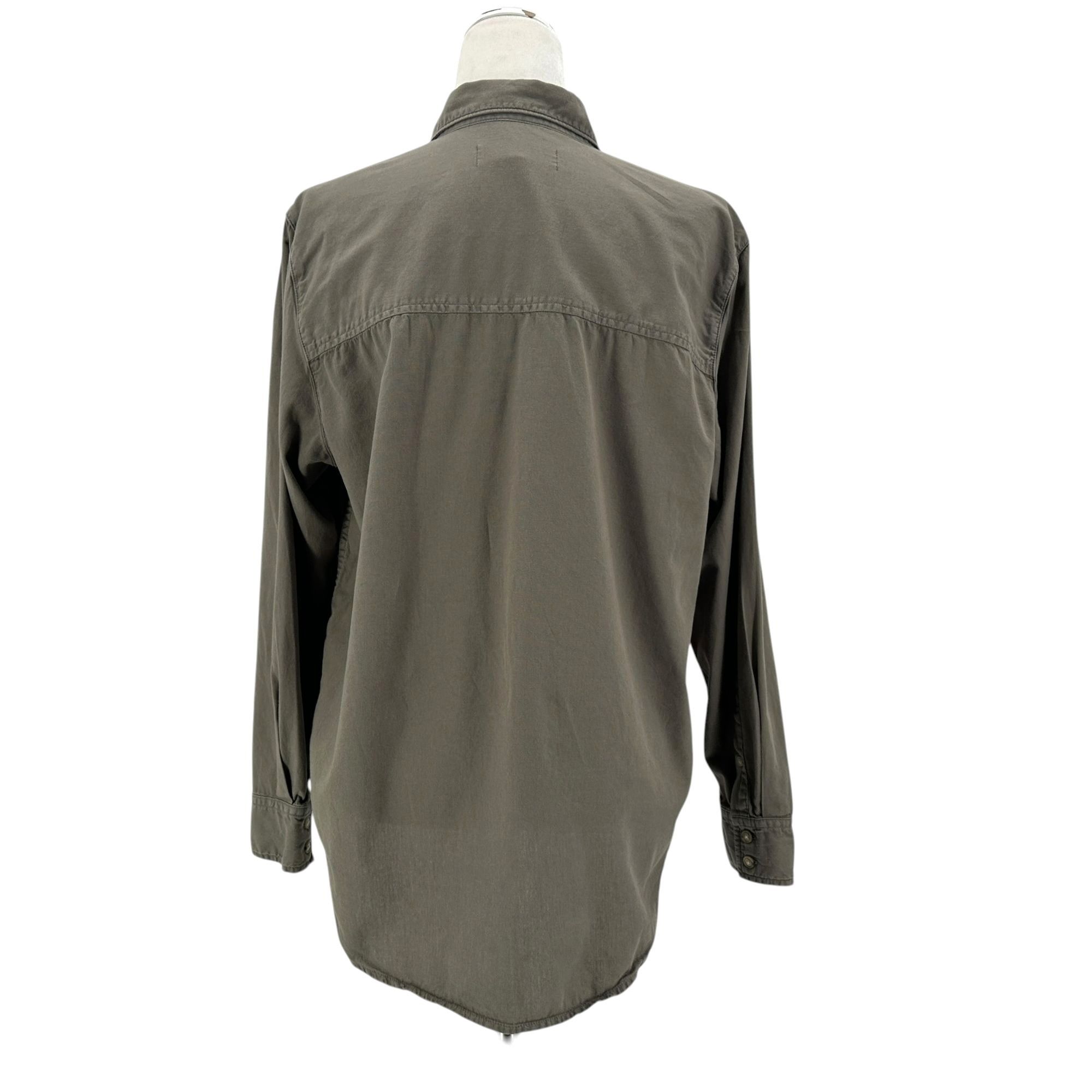 Other Aritzia Denim Forum Womens Small Top Cotton Green Button Size S / US 4 / IT 40 - 4 Thumbnail
