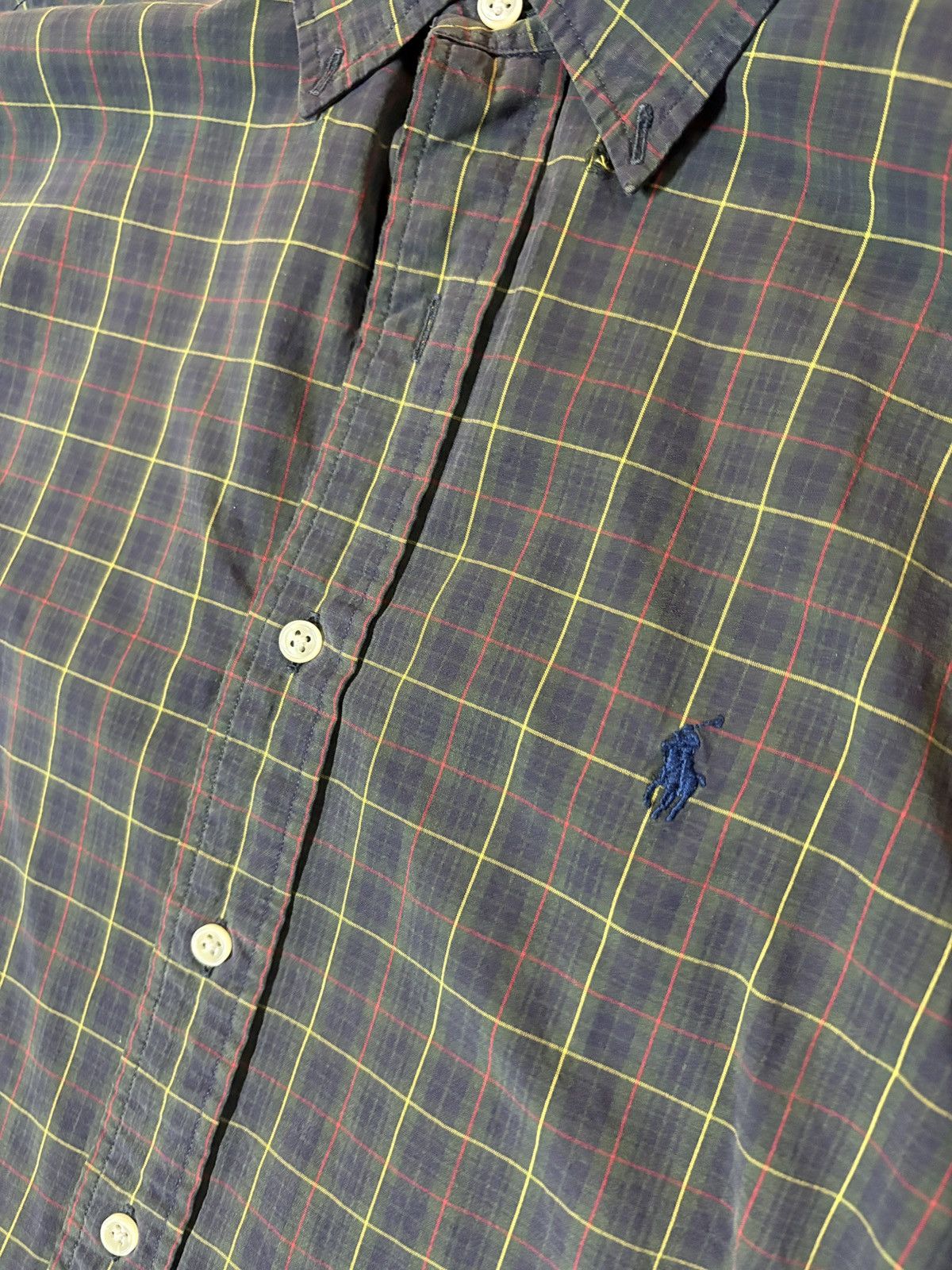 Polo Ralph Lauren VTG 90s Polo Ralph Lauren Blake Plaid Long Sleeve Shirt Navy Size US M / EU 48-50 / 2 - 2 Thumbnail