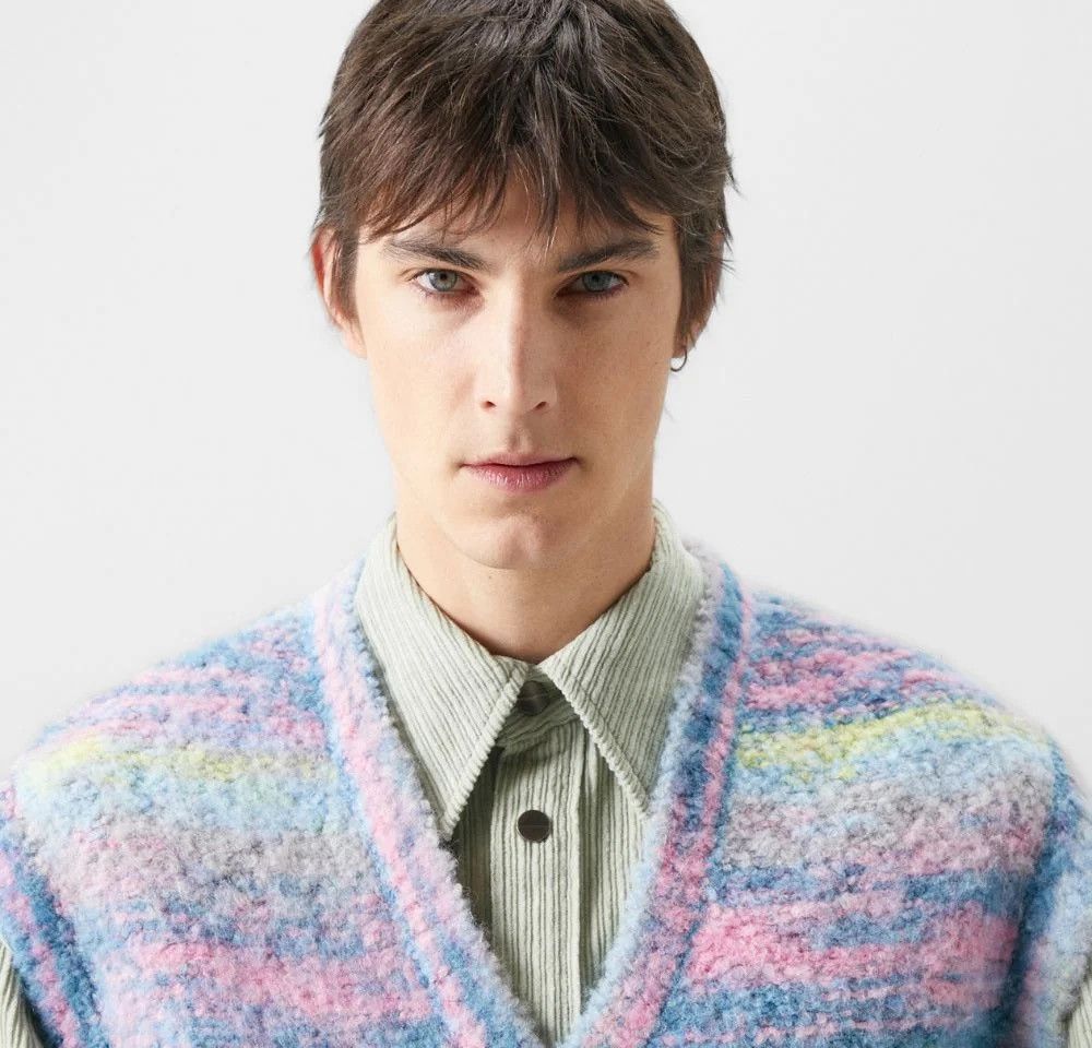 Wooyoungmi !DS! FW22 Wooyoungmi Multicolor Blue Stripped Alpaca Vest Size US M / EU 48-50 / 2 - 4 Thumbnail
